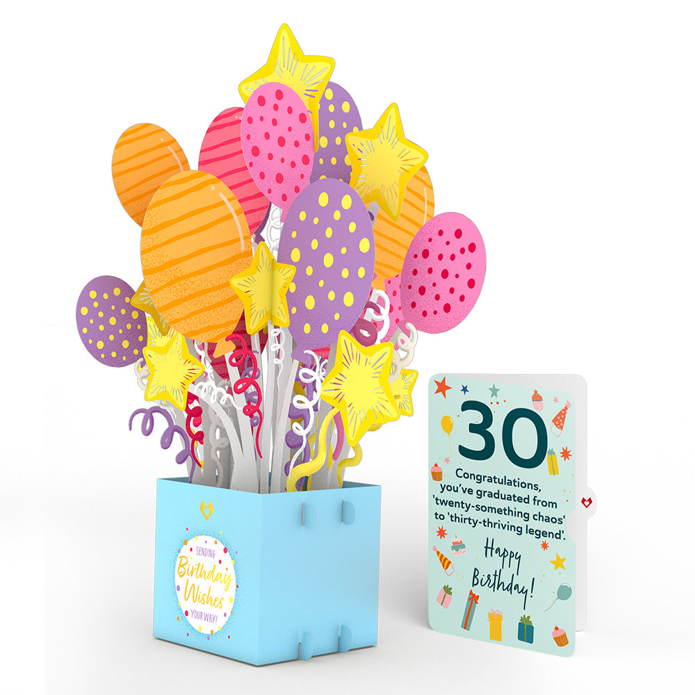 30th Birthday Balloons Giant Pop-Up Gift and Sentiment Set、mySite、solidvoid
