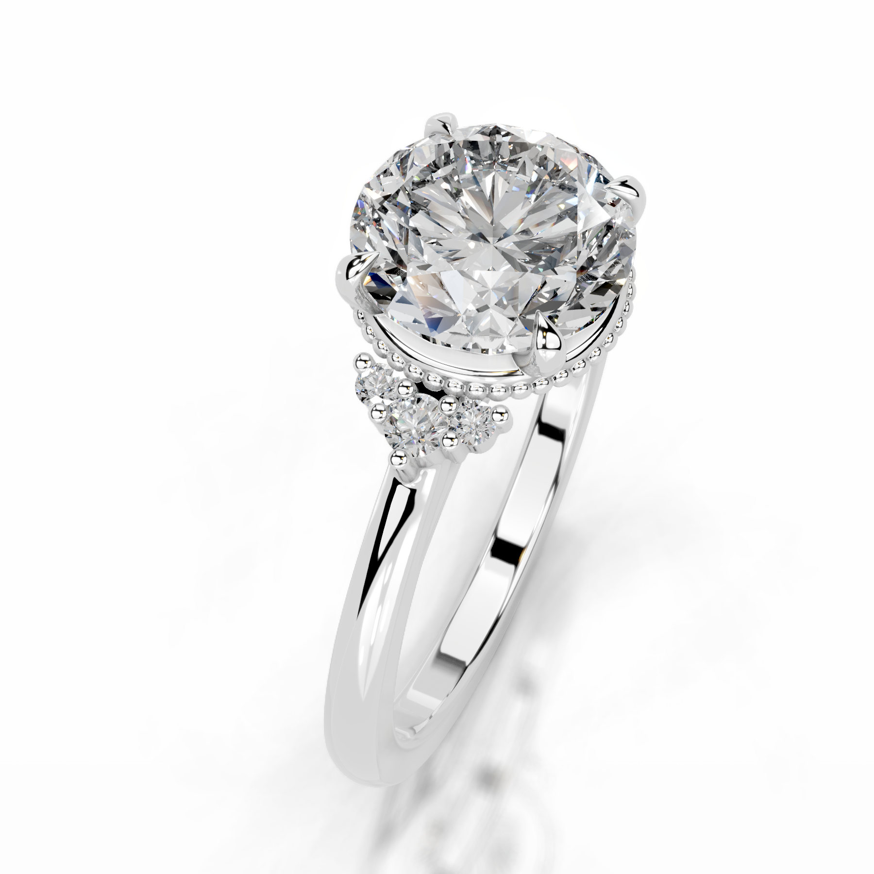 Natasha Lab Grown Diamond Ring (2.10 Carat) -18K White Gold、mySite、hinf8tx79