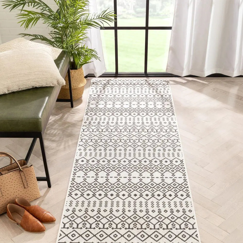 Nord Moroccan Tribal Indoor Outdoor Ivory Flatweave Rug、mySite、gigharbornorthrealestate