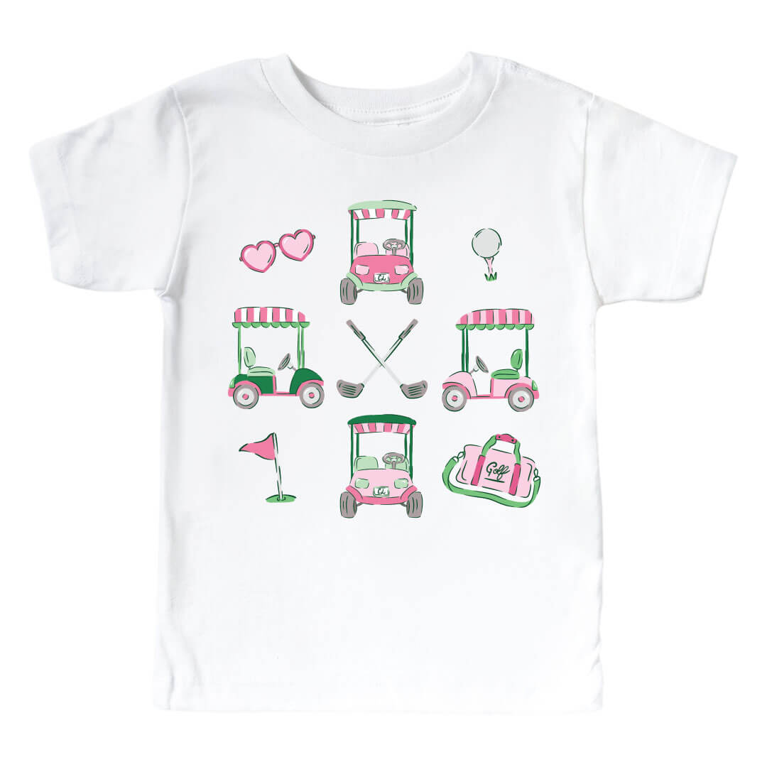  Pink Golf Favorites Kids Graphic Tee | White、mySite、layawaytickets