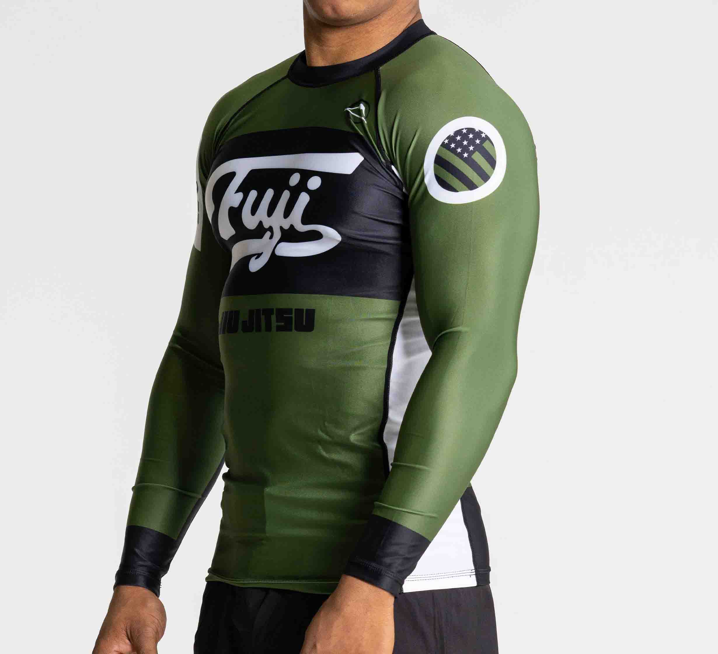 Jiu Jitsu Script Flex Lite Long Sleeve Rashguard Green、mySite、gigharbornorthrealestate