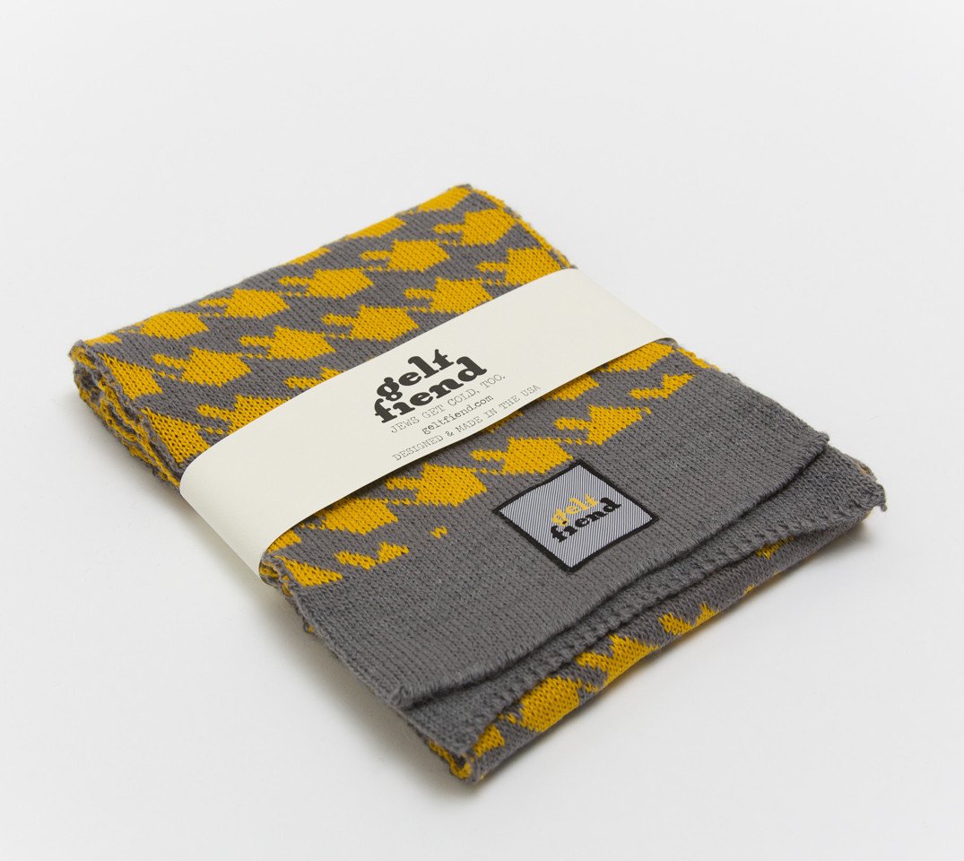 Dreideltooth Scarf in Mustard & Gray、mySite、topwebapps