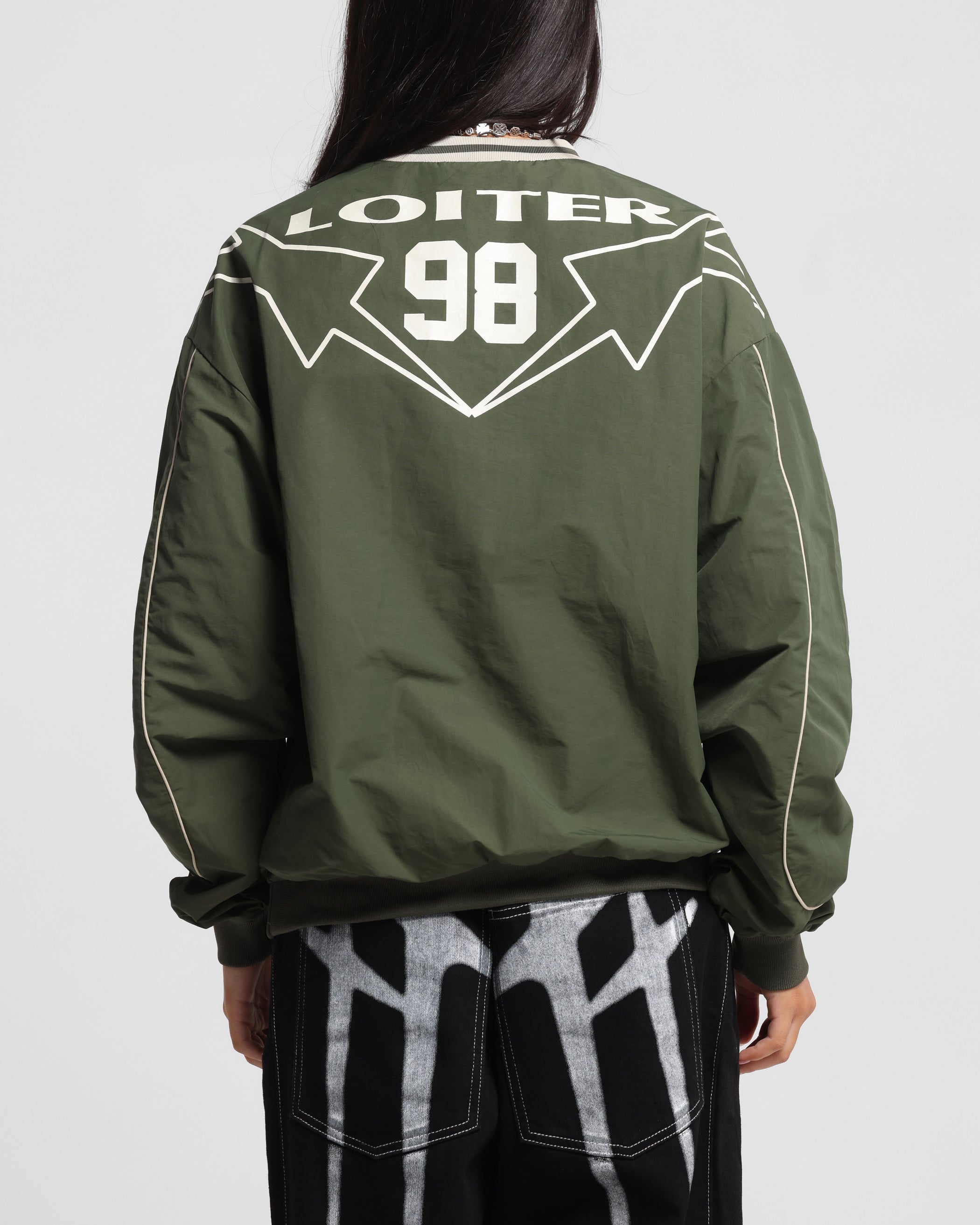 Loiter Racer Nylon Jersey Crewneck Dark Green、mySite、zt4zffjzw