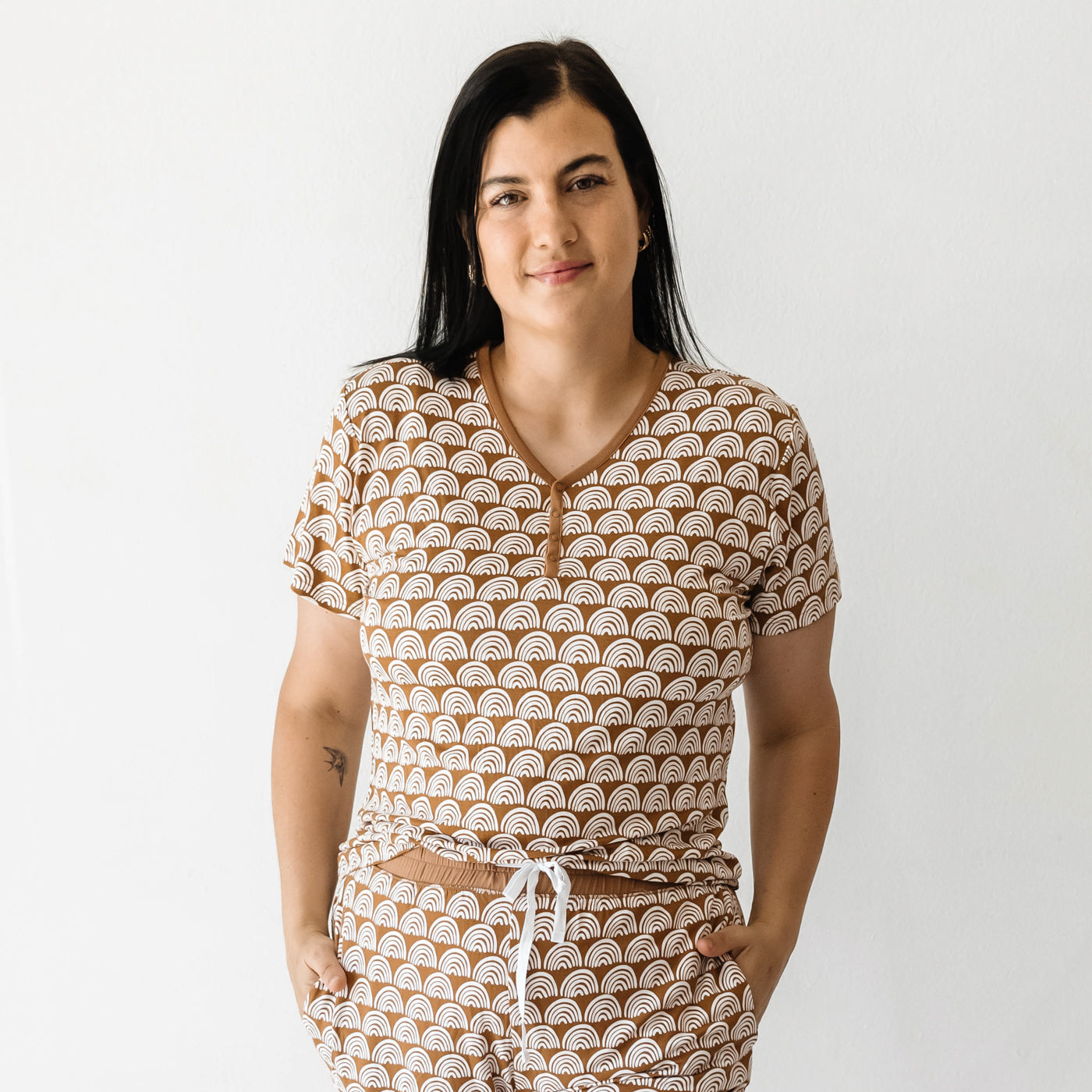  Rust Rainbows Women's Short Sleeve Pajama Top、mySite、layawaytickets