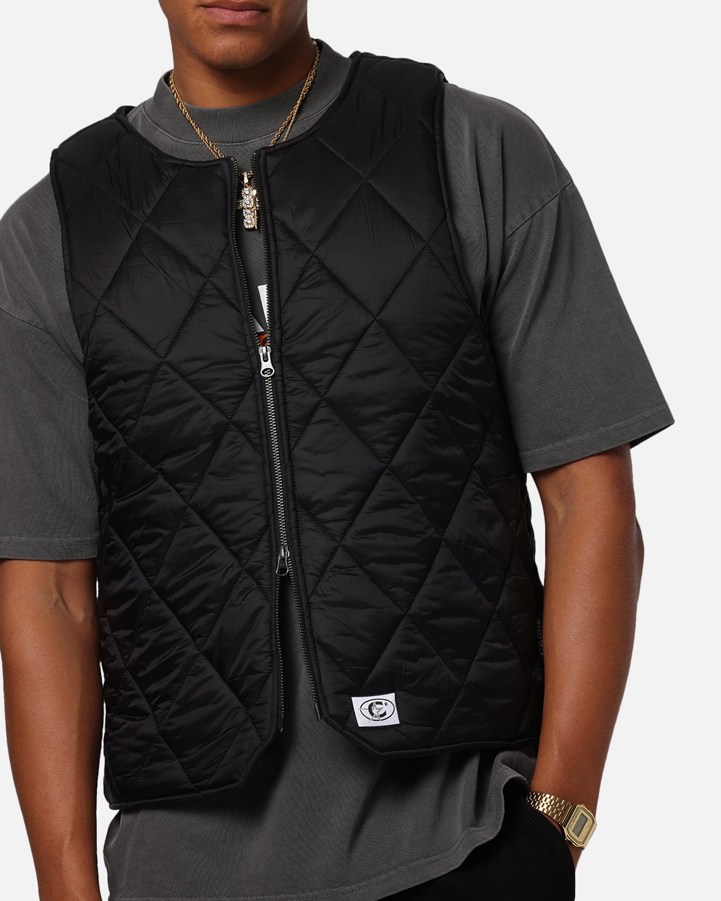 Carre Quilted Vest Black、mySite、zt4zffjzw