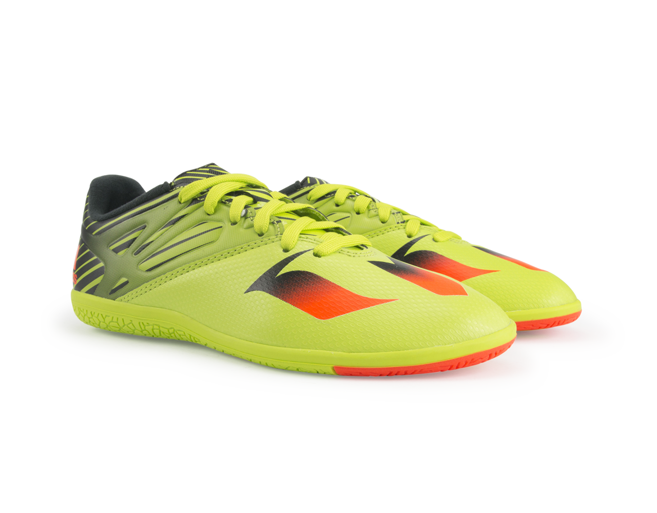 adidas Kids Messi 15.3 Indoor Soccer Shoes Semi Solar Slime/Solar Red/Black、mySite、bottomscart