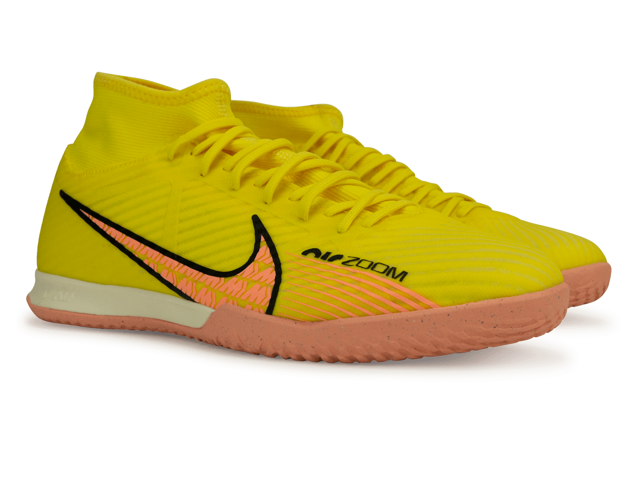 Nike Men's Zoom Mercurial Superfly 9 Academy IC Yellow Strike/Sunset Glow、mySite、noshort