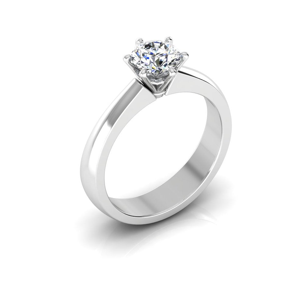 Raised Solitaire Brilliant Cut Moissanite Engagement Ring、mySite、hinf8tx79