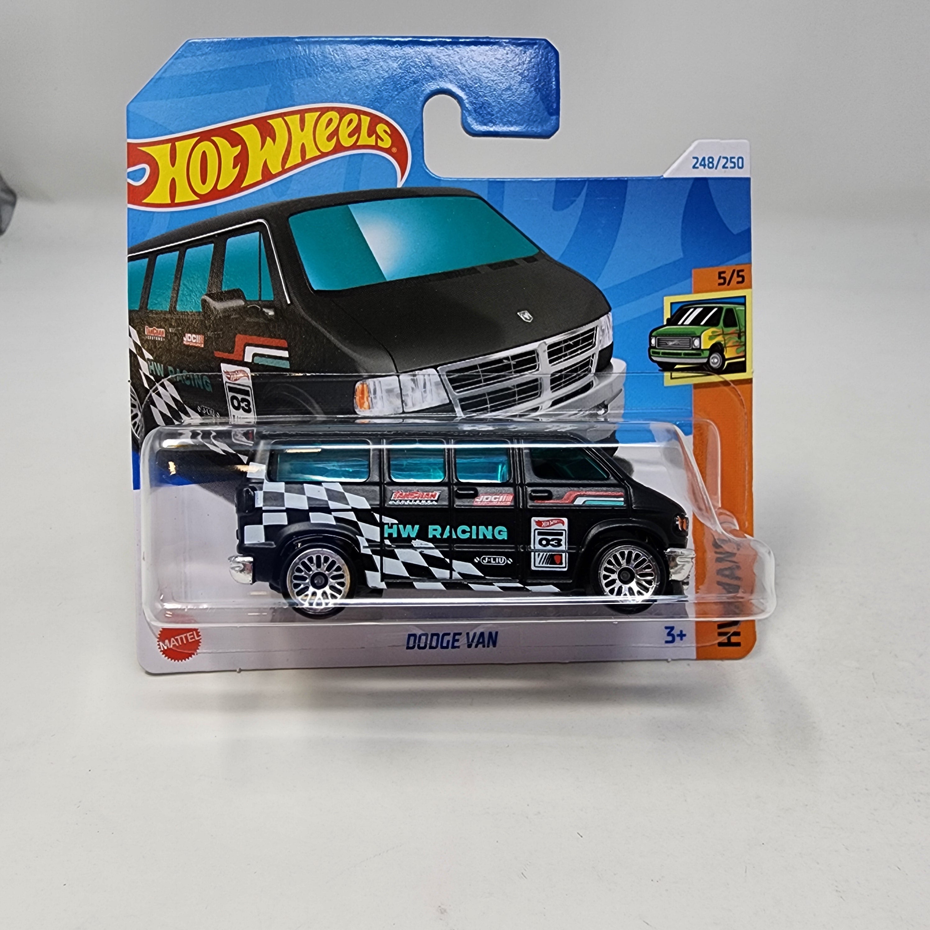 Short Card * Dodge Van #248 * Black * 2024 Hot Wheels Case Q、mySite、hgirdovlk