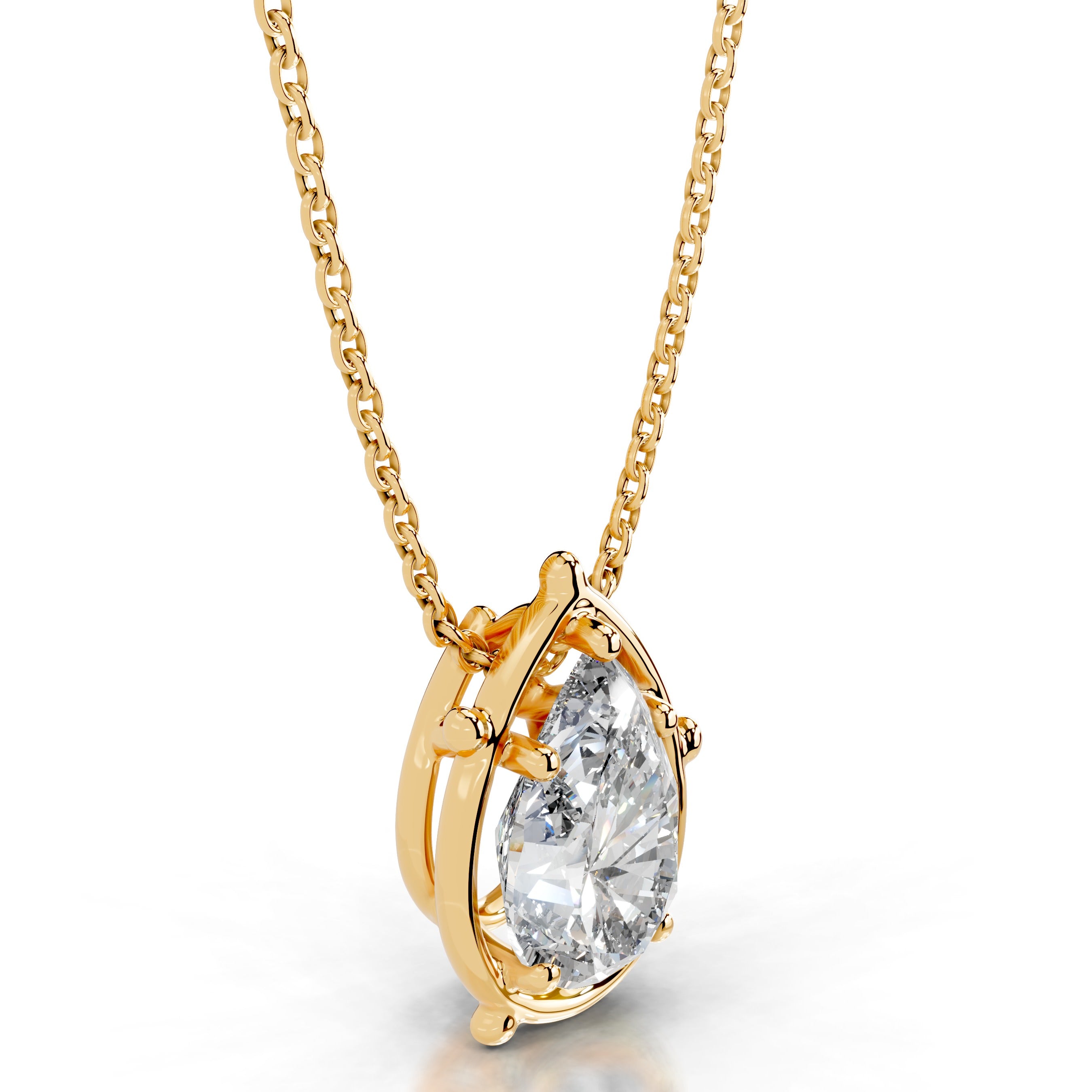Rooted in Love Pear Lab Grown Diamond Necklace - 18K Yellow Gold、mySite、hinf8tx79