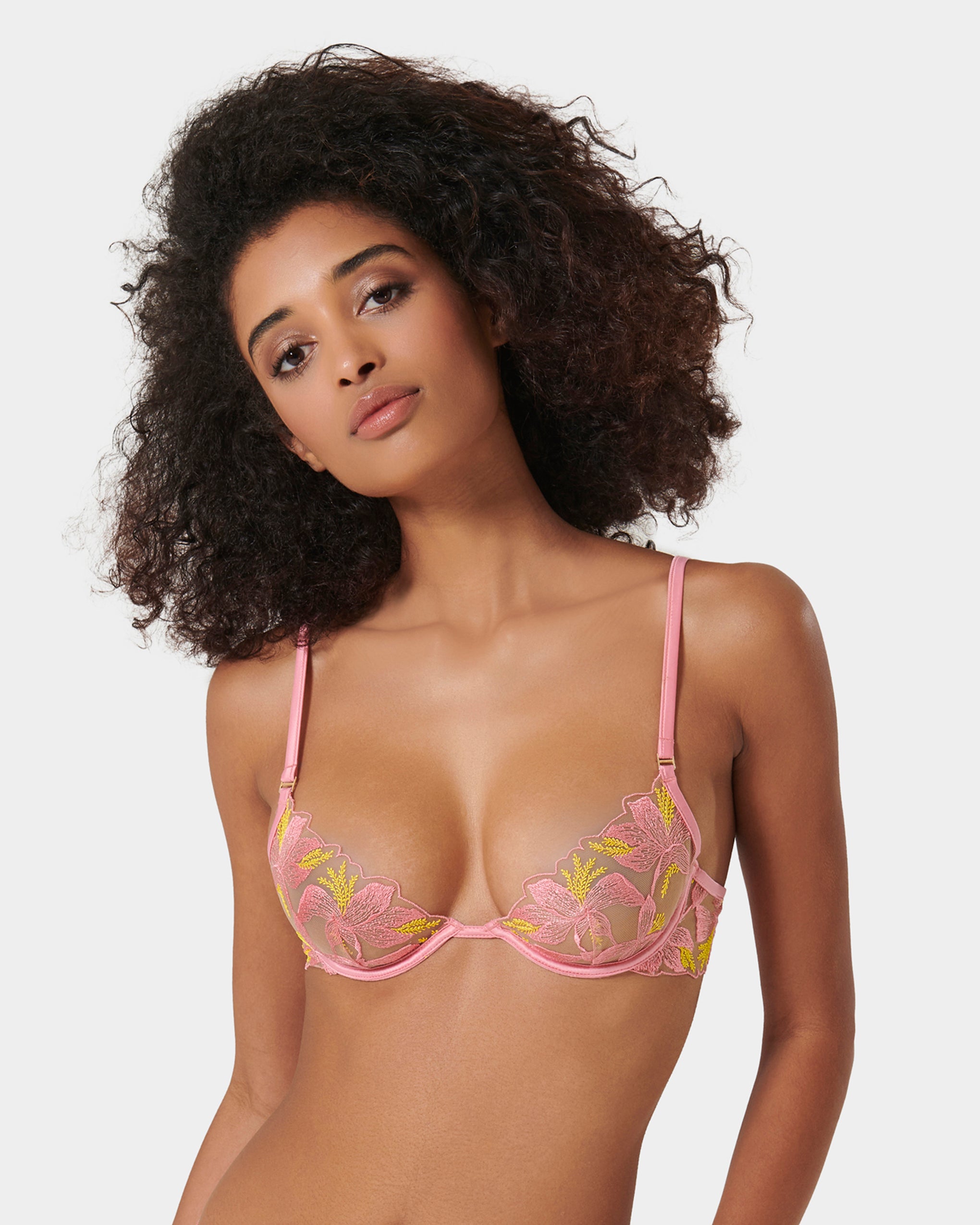 Patrice Sheer Bra Pink/Yellow、mySite、bengalsvssteelers