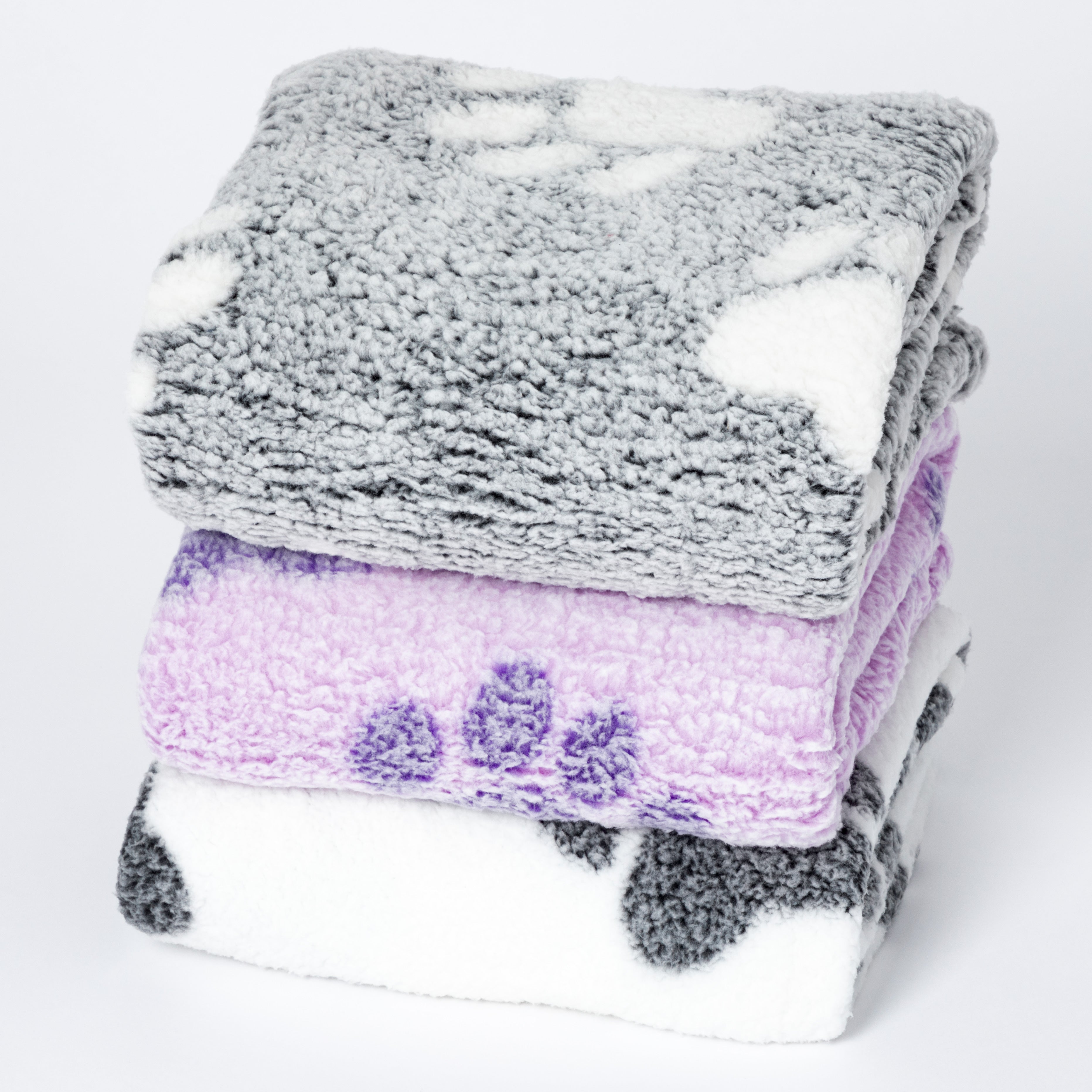 Paws I Love You Plush Sherpa Fleece Pet Blanket、mySite、camillekostekn