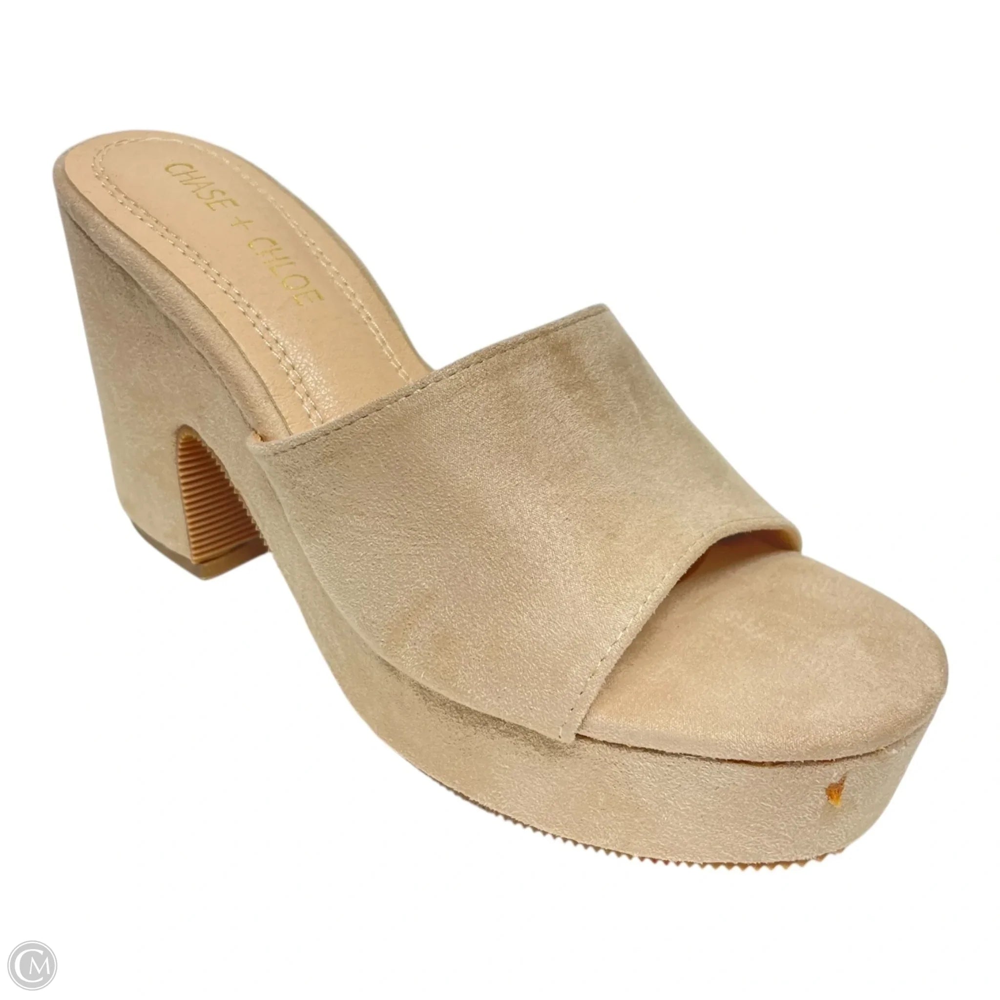 Shoes Heels Block By CHASE & CHLOE In Beige, Size: 6、mySite、garagedoors4me