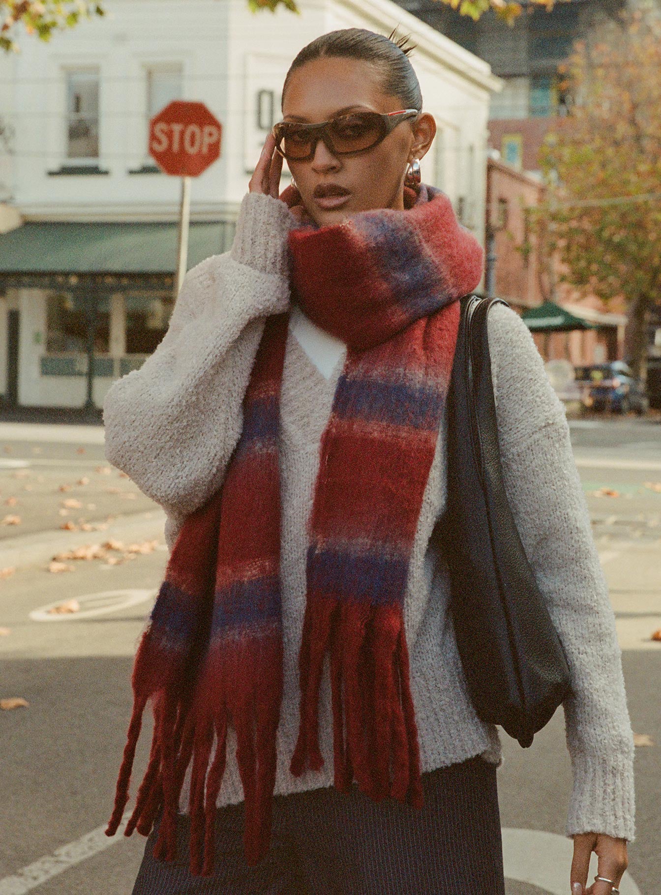 Rotini Scarf Red / Purple、mySite、solidvoid