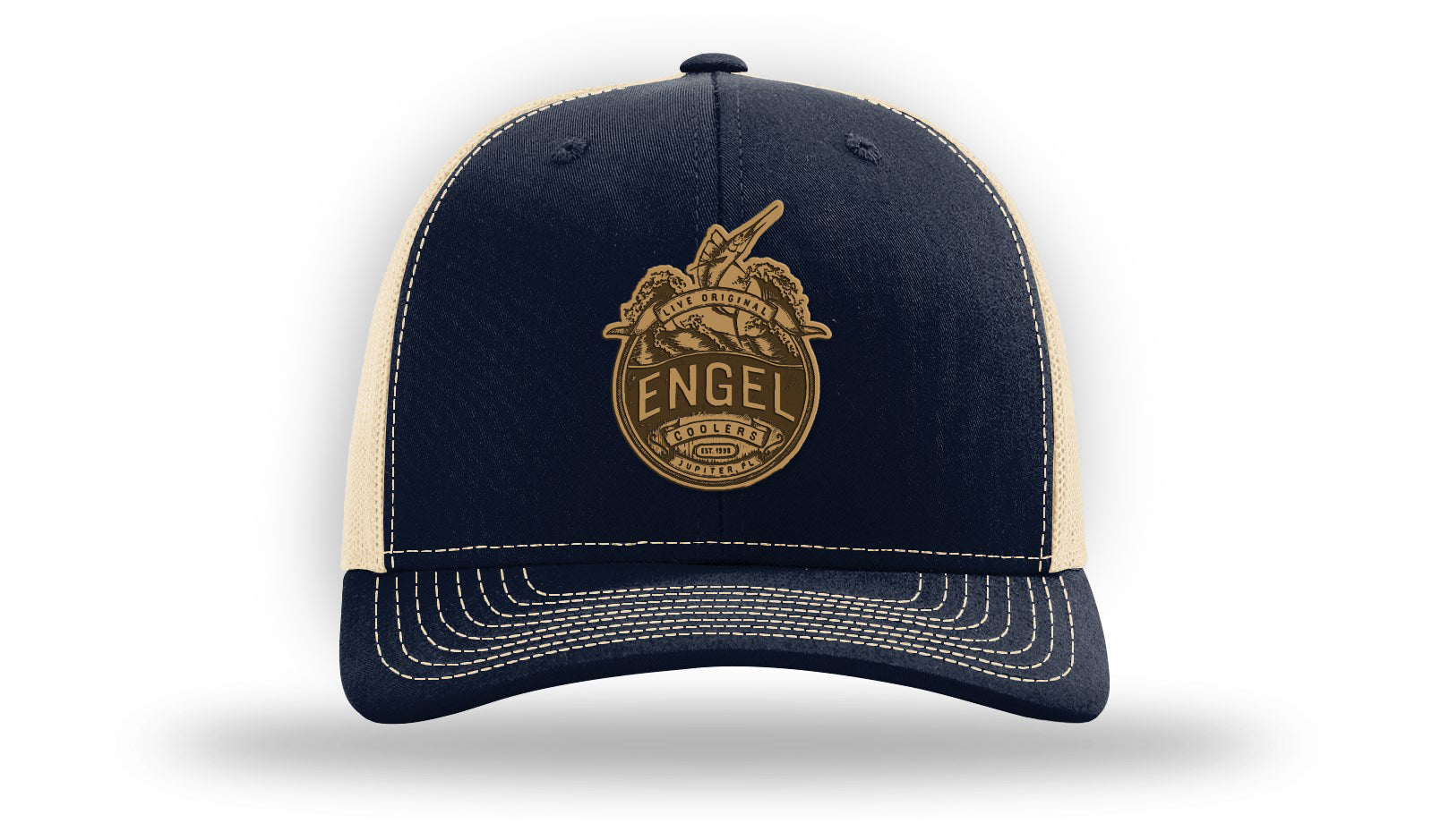 Engel Columbia Navy & Khaki 112 Trucker Cap by Richardson®、mySite、noshort