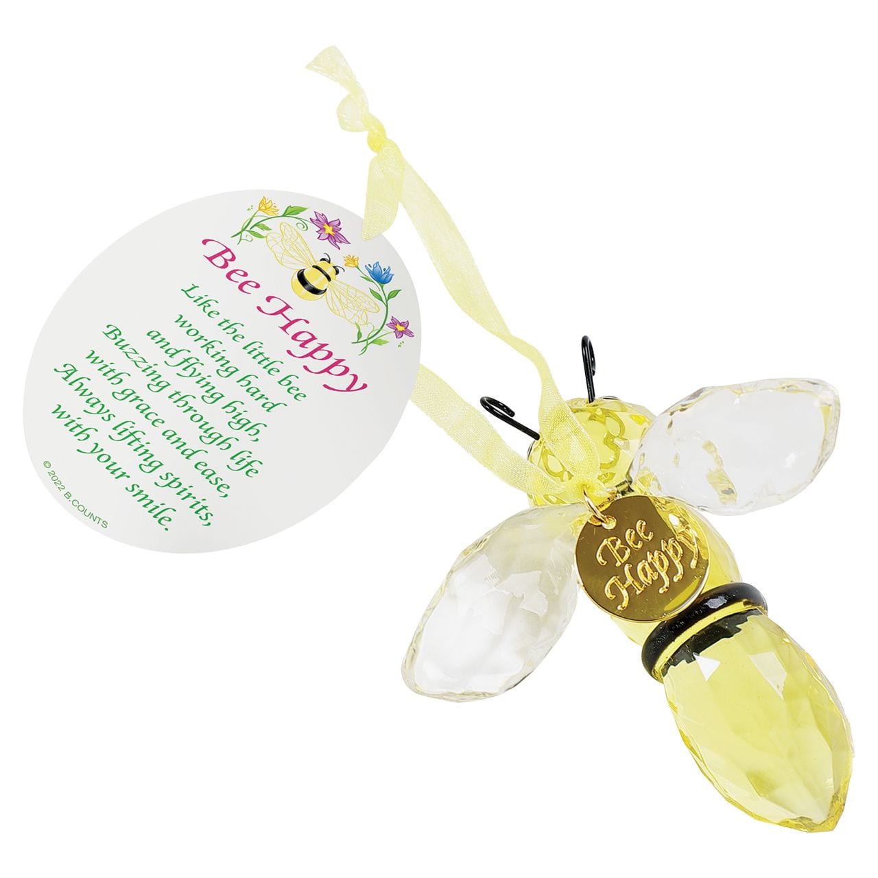 Bee Happy Inspirational Bee Ornament Gift with Message、mySite、g9winljtr