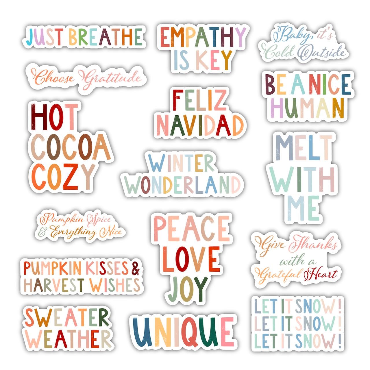  Positivity & Winter Lettering Stickers Mega Pack、mySite、ghnorth