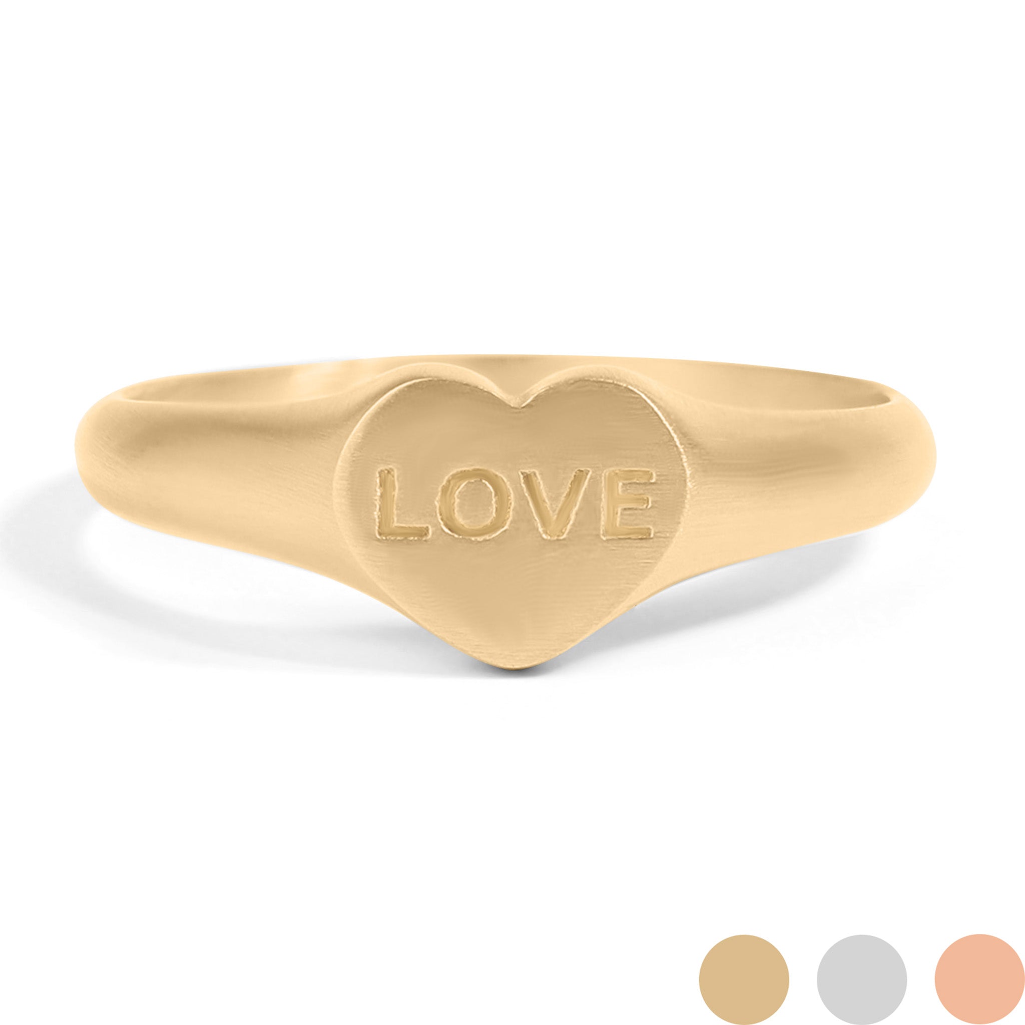 18K Gold PVD Stainless Steel Love Heart Signet Ring / ESR0005、mySite、dreamappss