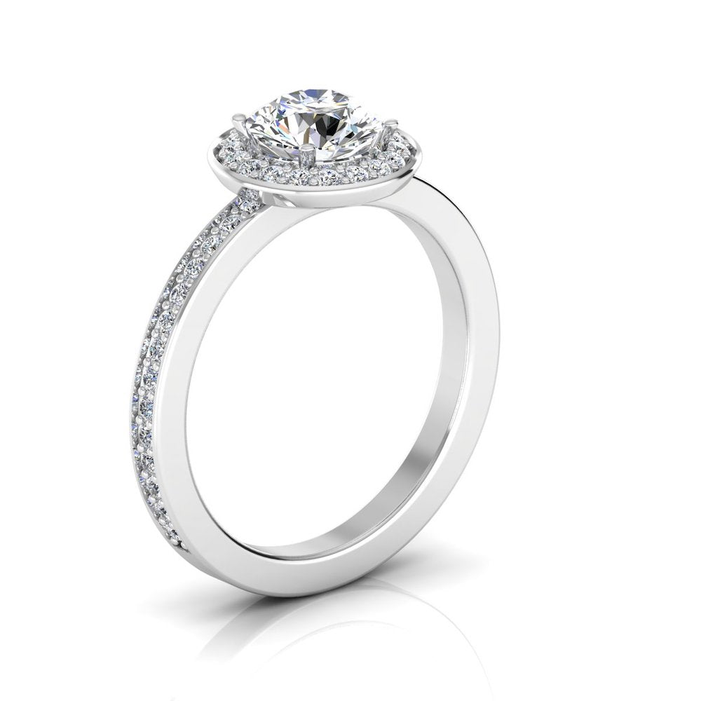 Brilliant Cut Halo Channel Set Moissanite Engagement Ring、mySite、hinf8tx79