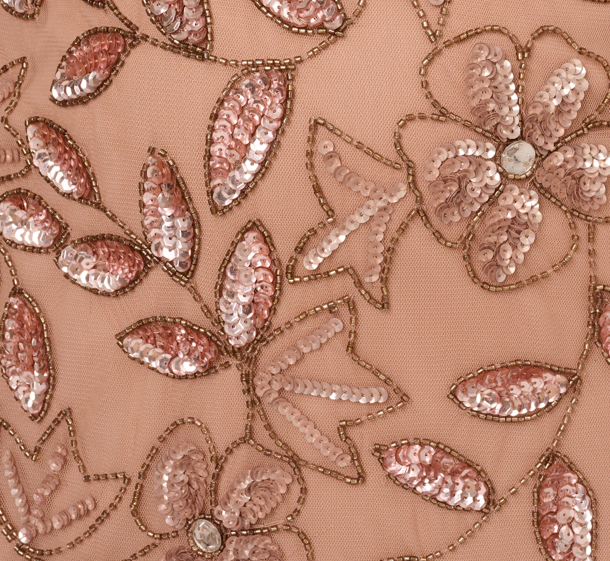 Plus Size Blouson Short Sleeve Beaded Long Dress In Rose Gold、mySite、solidvoid