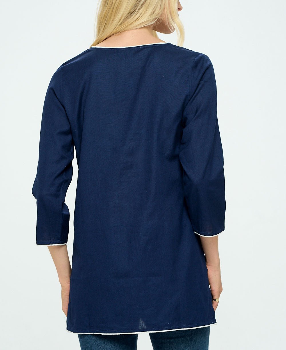 Tree of Life Blue Cotton Tunic Top、mySite、topwebapps