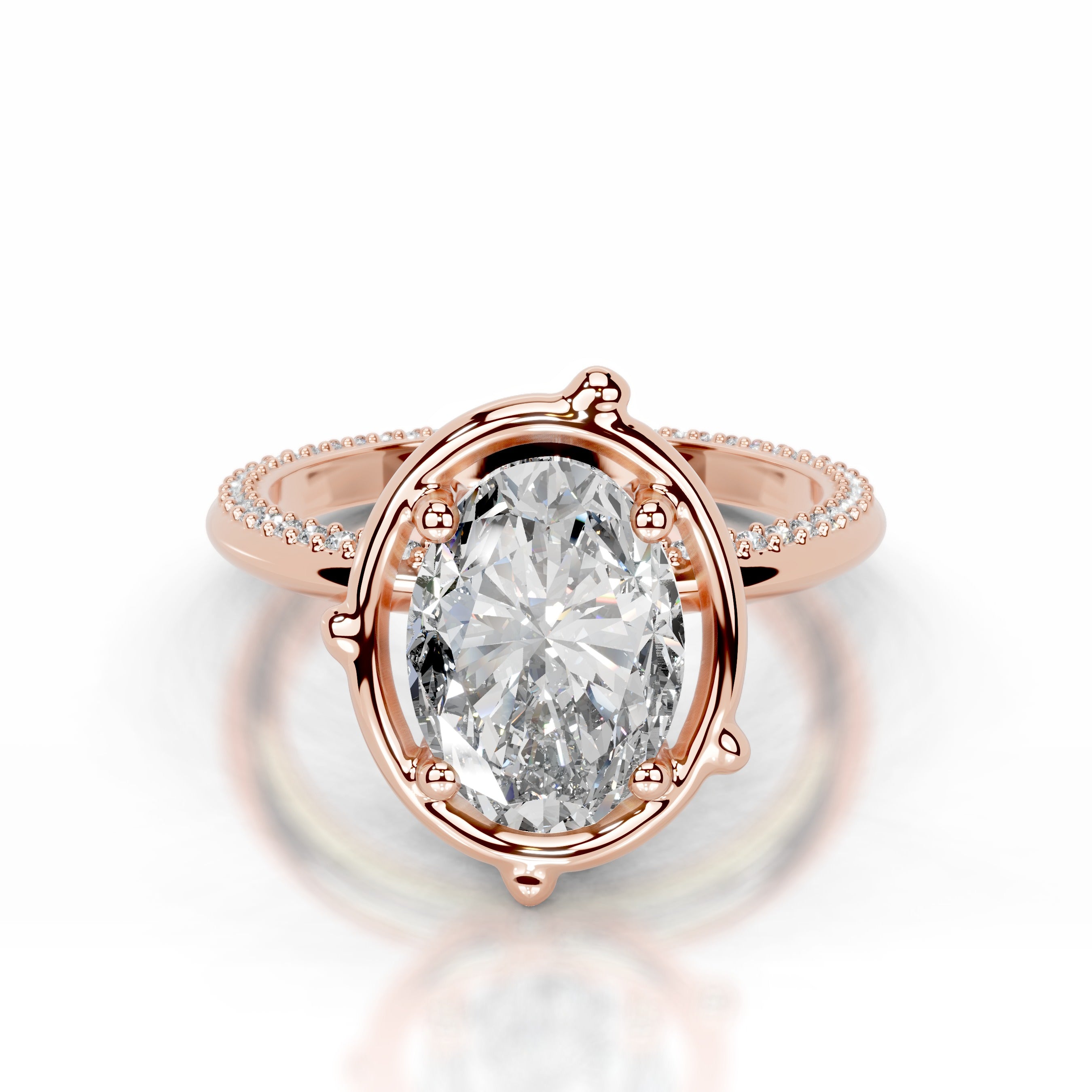 Rosewood Romance Lab Grown Diamond Ring - 14K Rose Gold、mySite、hinf8tx79