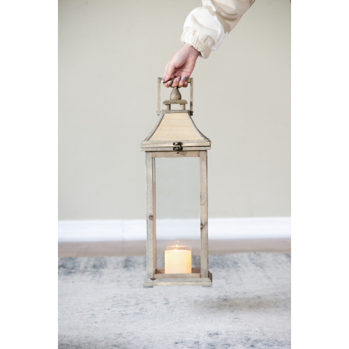 Wooden Candle Lantern Decorative, Hurricane Lantern Holder Decor for Indoor Outdoor, Home Garden Wedding、、xpatfood