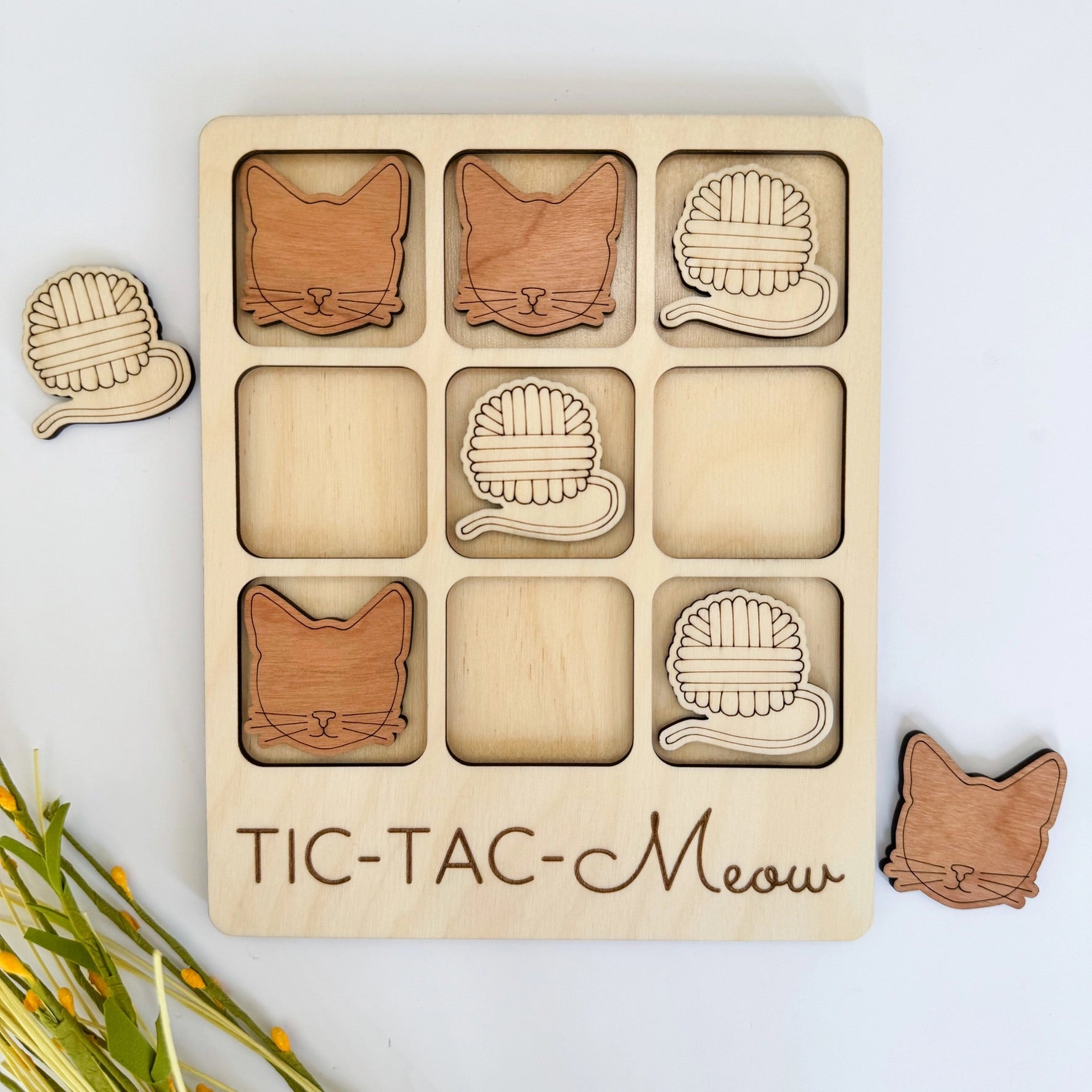 Cat Tic-Tac-Toe Game - Cat Lover Gift、mySite、g9winljtr