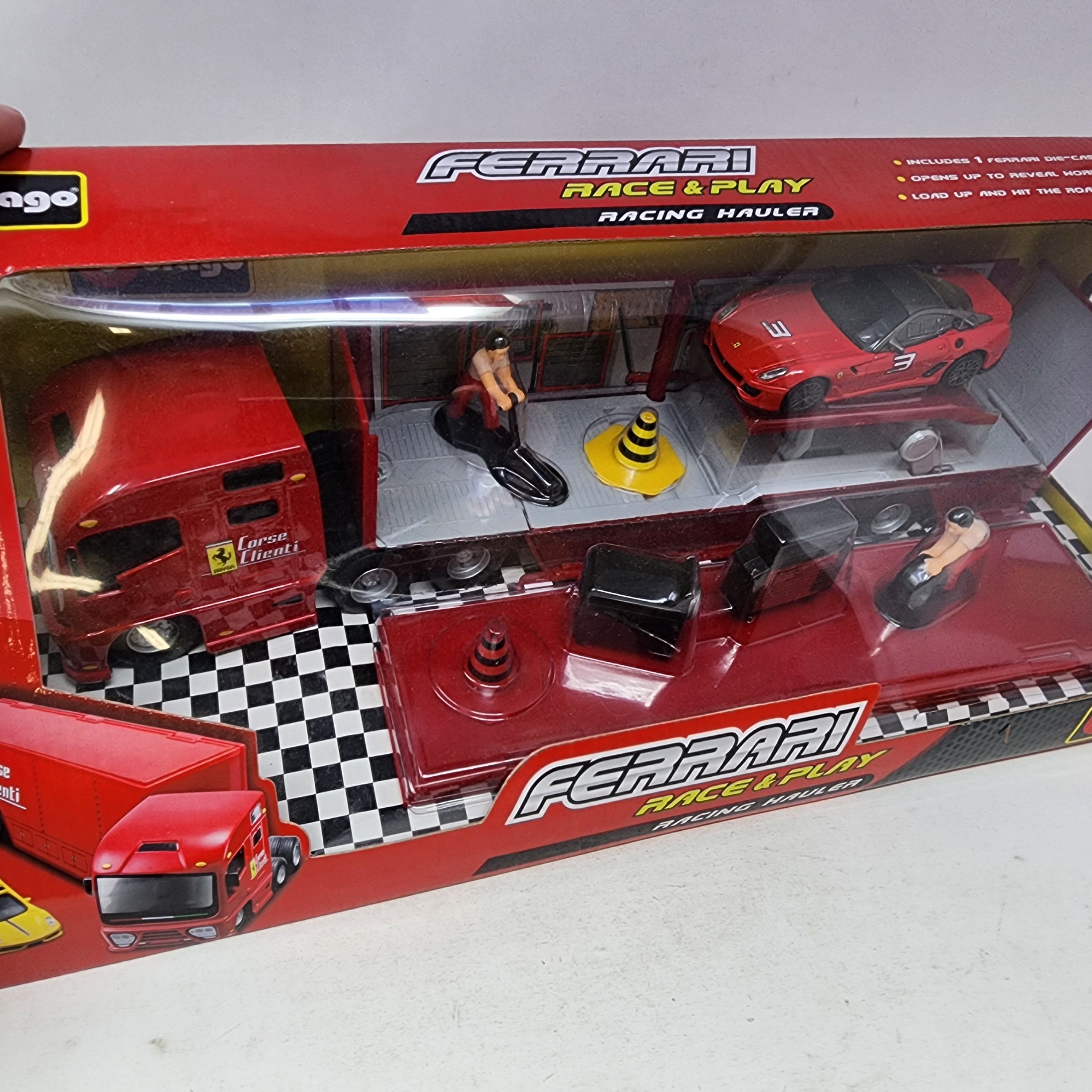 Ferrari Race & Play Set w/ Racing Hauler * Burago 1/43 Scale、mySite、hgirdovlk