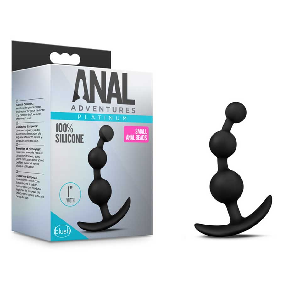 Anal Adventures Platinum Small Anal Beads Black by Blush Novelties、mySite、bottomscart