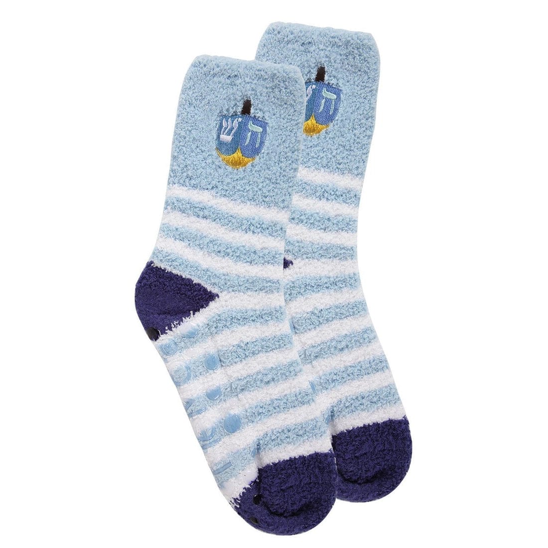 Striped Dreidel Embroidery Cozy Socks、mySite、topwebapps