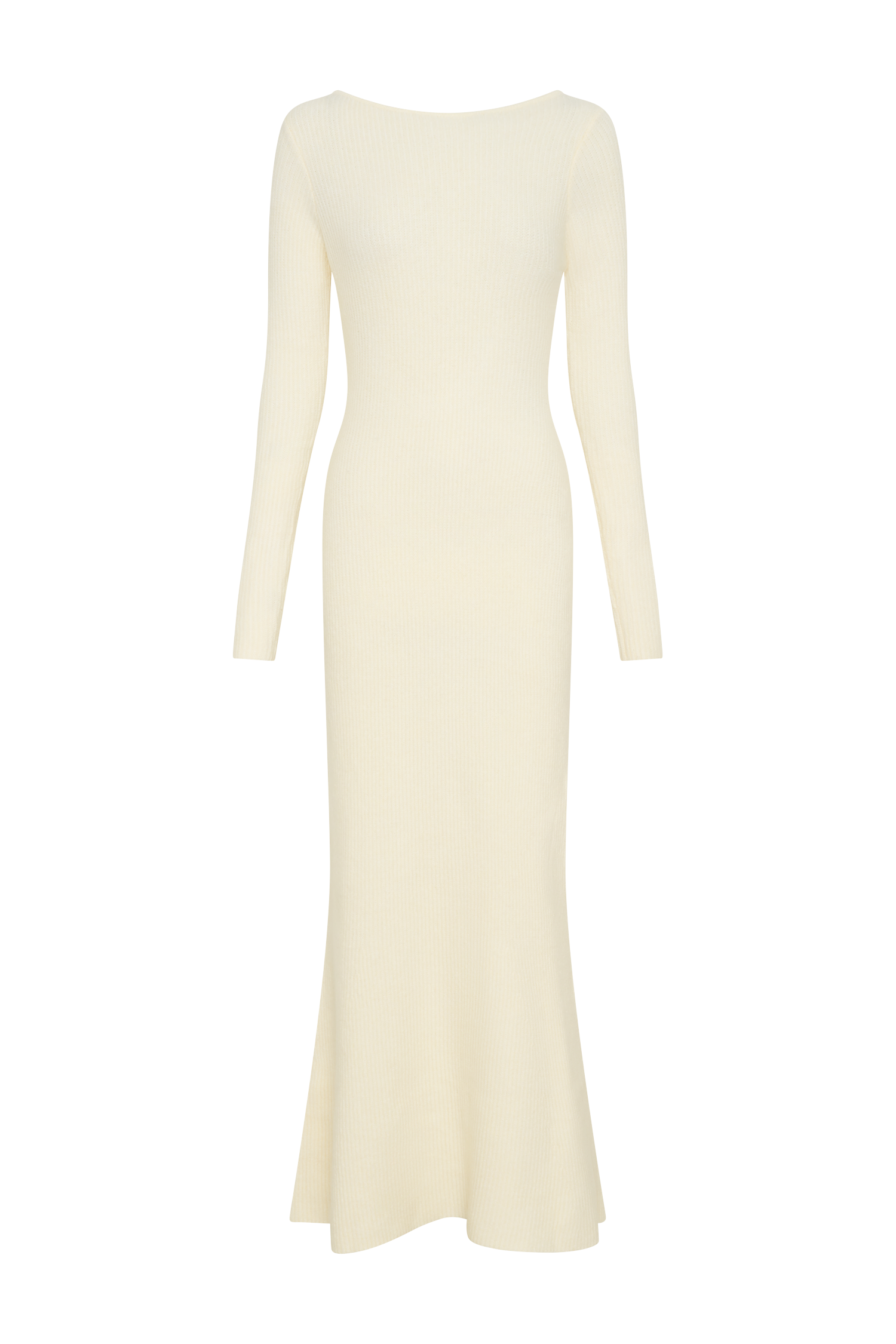 Emily Long Sleeve Knit Maxi Dress - Ivory Marle、mySite、solidvoid