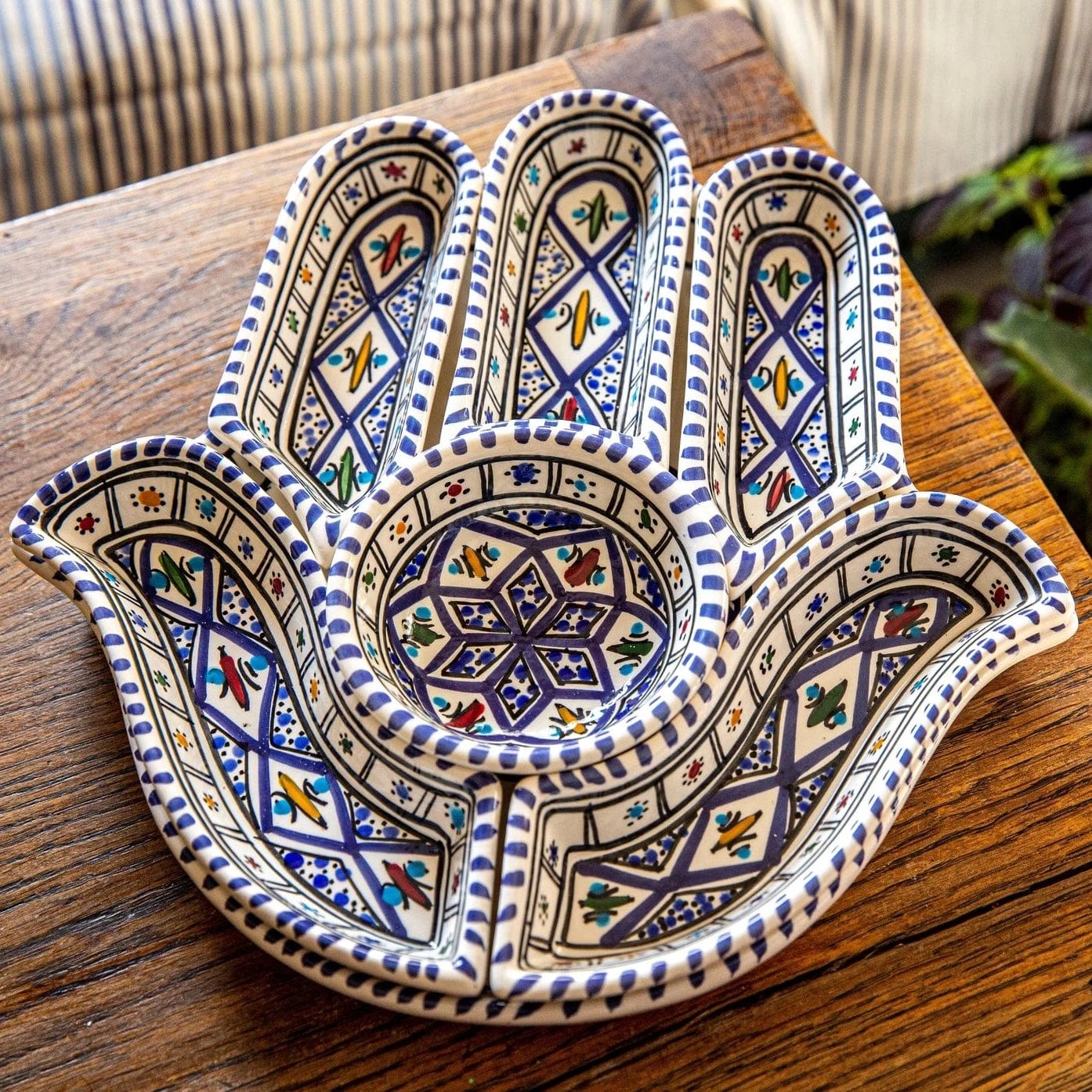 Bohemian Blue Hamsa Dipping and Serving Set、mySite、topwebapps