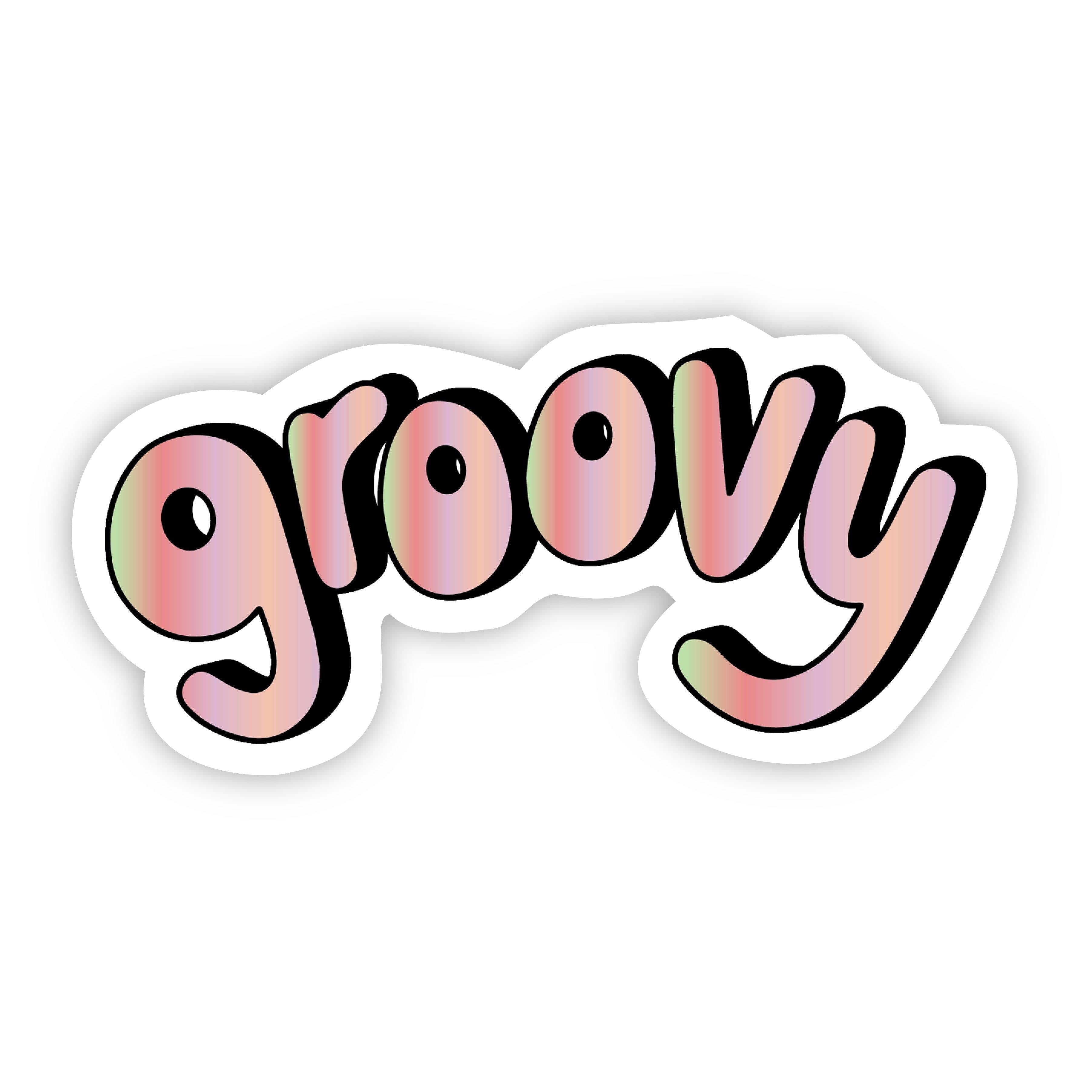  Groovy Multi Color Aesthetic Sticker、mySite、elrpsem3k