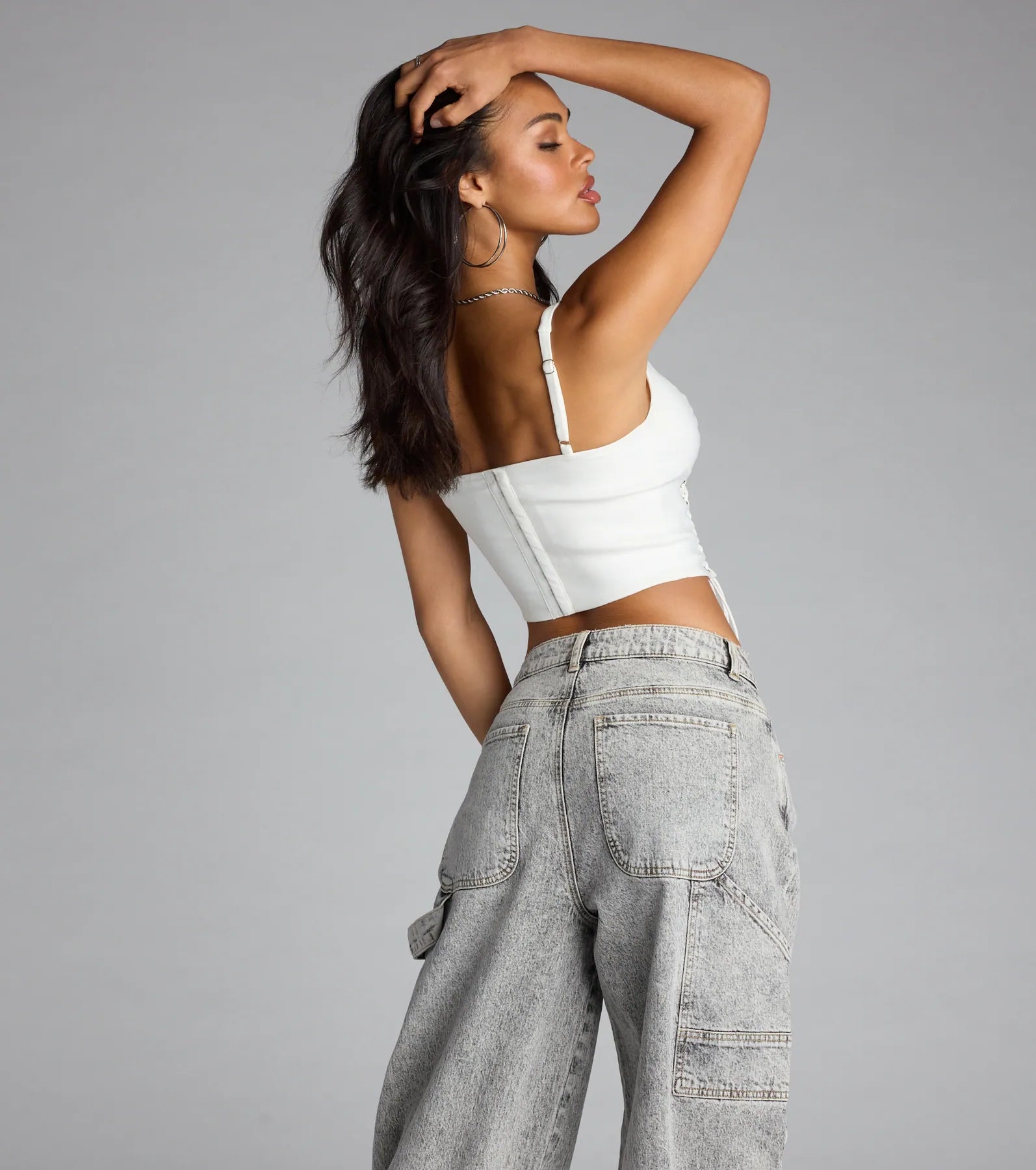  Secret Ties Lace-Up Corset Top、mySite、justintrudeaud