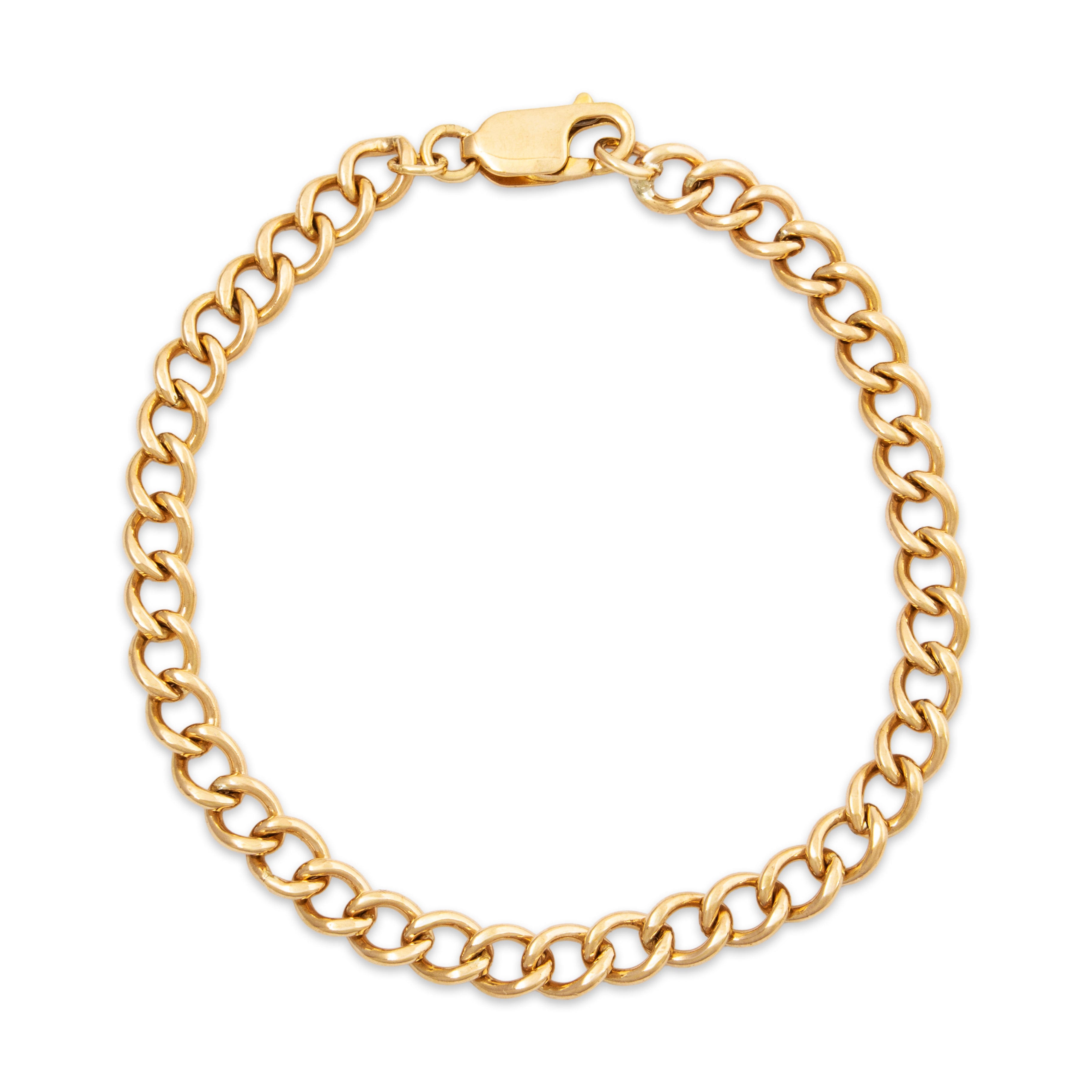 Vintage Heavy 14k Yellow Gold Quintessential Curb Link Bracelet 7.25、mySite、hinf8tx79