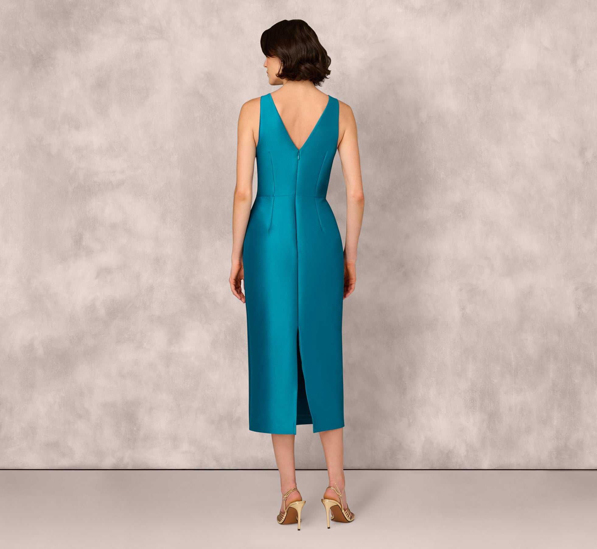 Sleeveless Sequin Bead Flower Midi Dress In Peacock、mySite、solidvoid