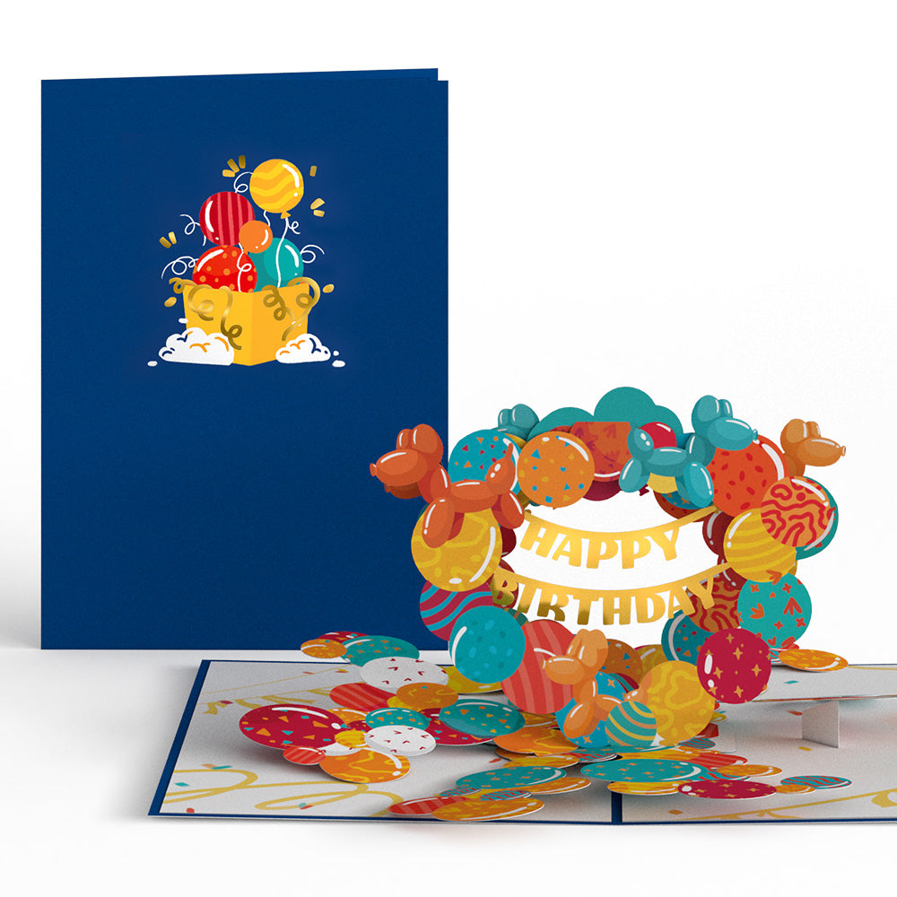 Happy Birthday Banner and Balloons Pop-Up Card、mySite、solidvoid