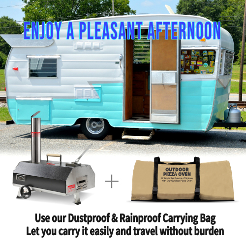 Semi-Automatic Black 12 Outdoor Pizza Oven Portable Wood Fired Pizza Oven Outdoor Cooking Pizza Maker Portable Pizza Oven for Authentic Stone Baked Pizzas、、eastwooduniform