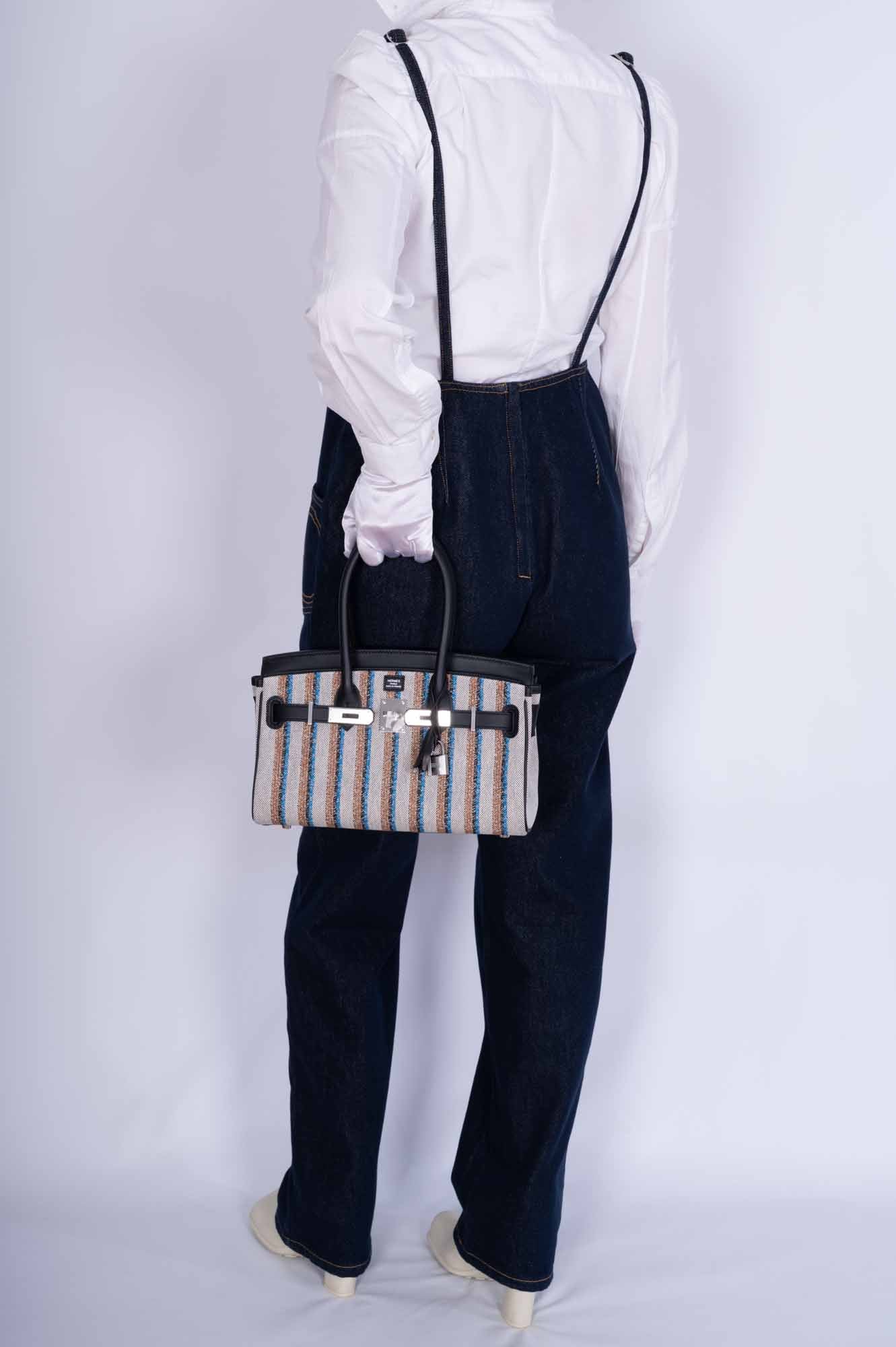 Hermès Birkin Shoulder Light 29 in Black Evercolor and Embroidered Toile Palladium Hardware、mySite、garminoutage.com