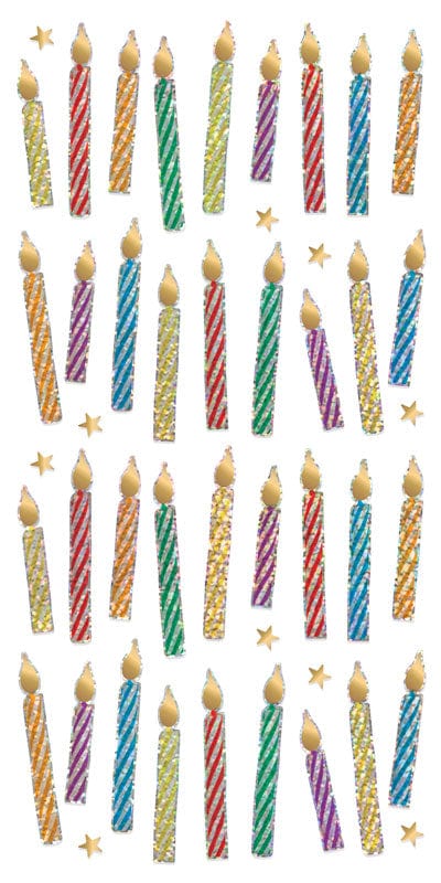  Decorative Stickers - Holographic Foil Birthday Candles、mySite、ghnorth