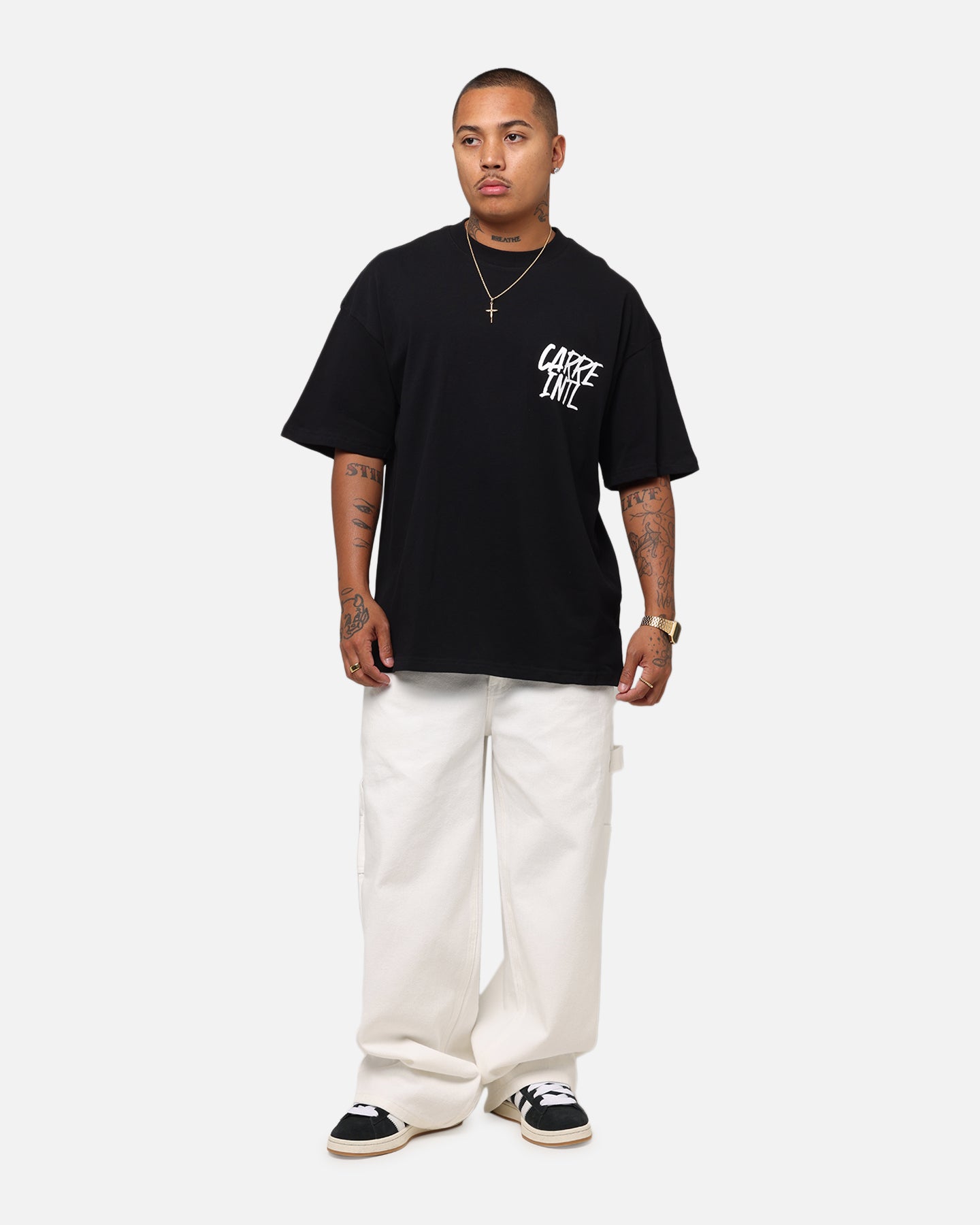 Carre Intl Drop Shoulder T-Shirt Black、mySite、zt4zffjzw