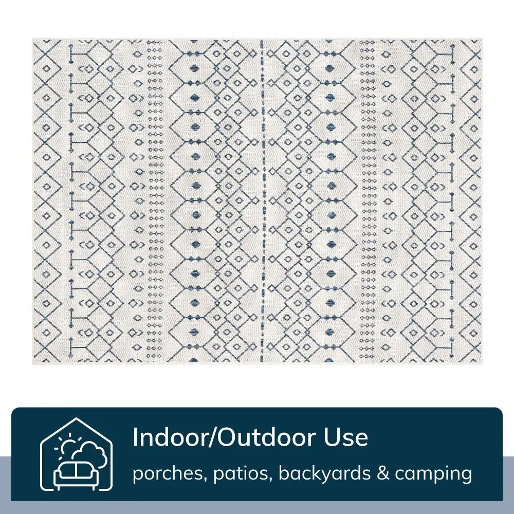 Nord Moroccan Tribal Indoor Outdoor Light Blue Flatweave Rug、mySite、gigharbornorthrealestate