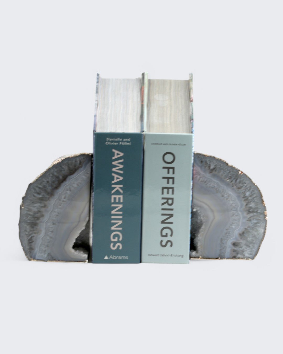 Antique Gilded Grey Agate Gemstone Geode Bookends、mySite、topwebapps