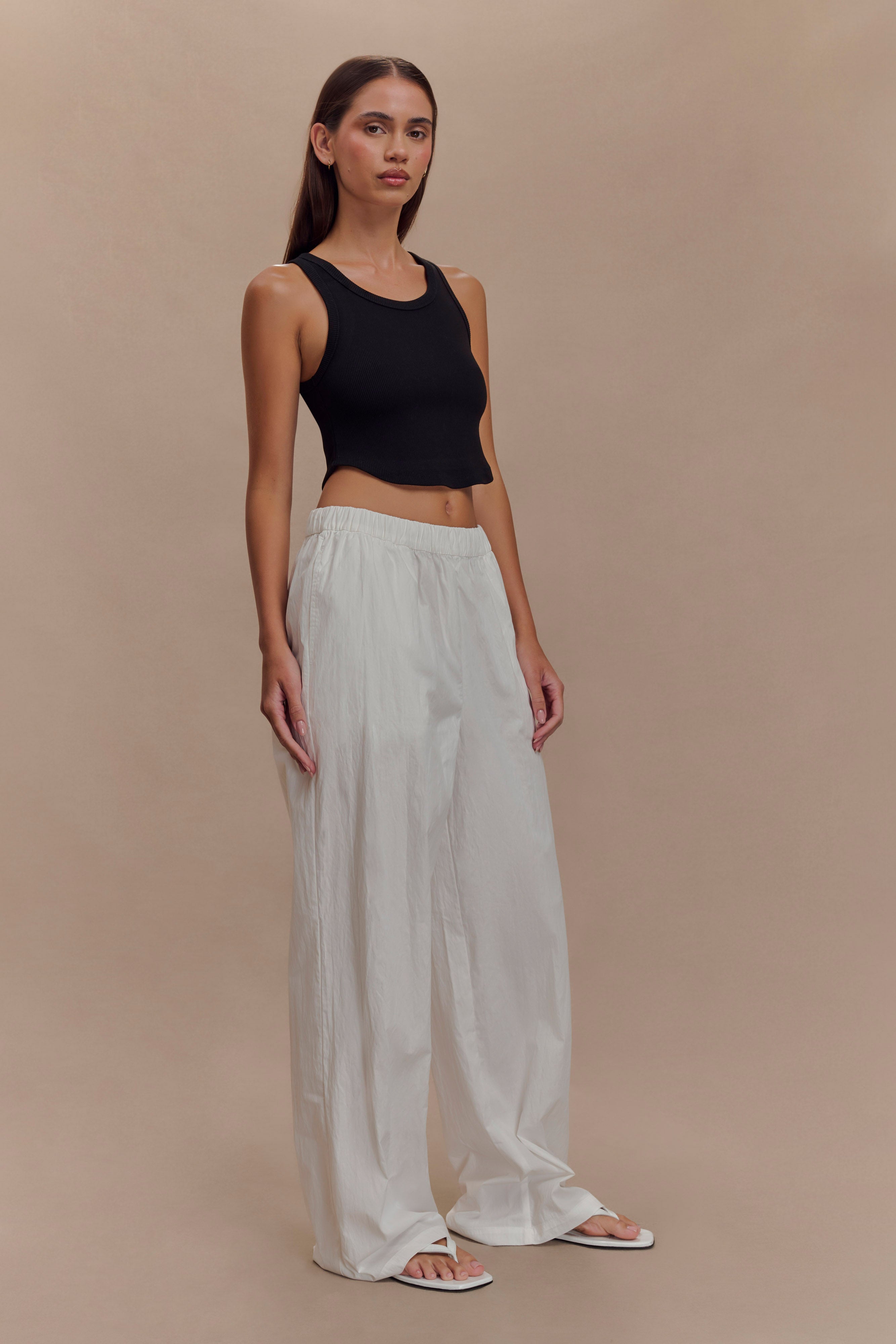 Morgana Ribbed Tank Top - Black、mySite、solidvoid