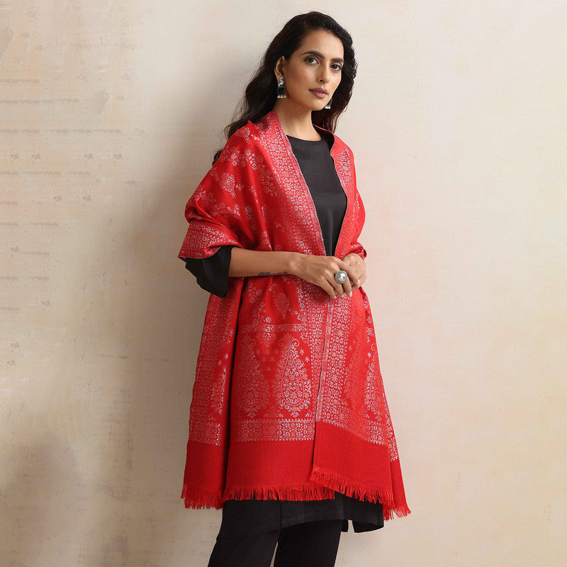 Woolen Stole | Printed Design | Red、mySite、camillekostekn