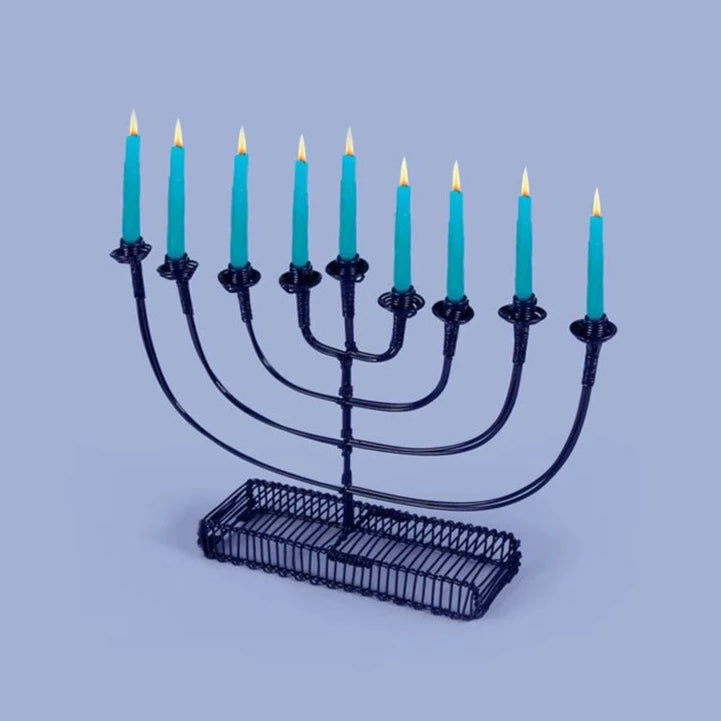 Handcrafted African Round Arm Menorah - Blue、mySite、topwebapps