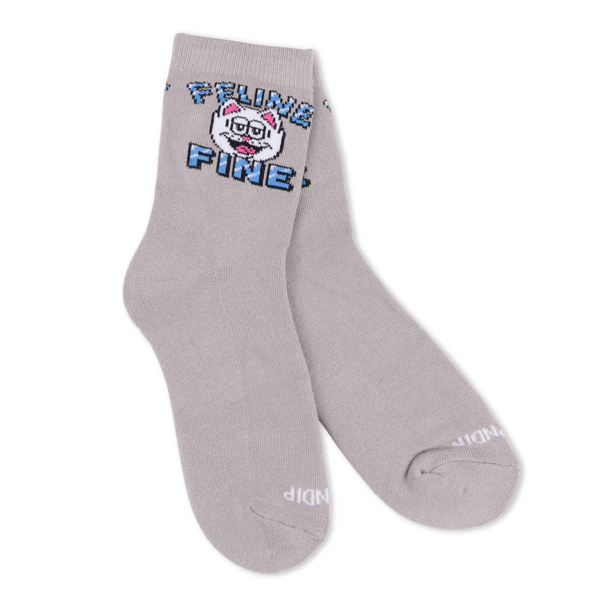  Feline Fine Mid Socks (Charcoal)、mySite、merchandisen