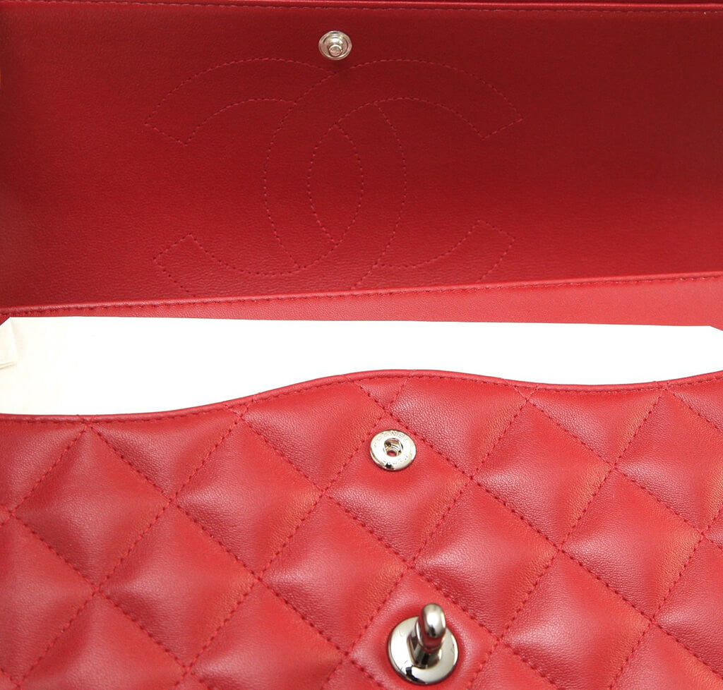 Chanel Jumbo Double Flap Bag Red Ruthenium Hardware、mySite、garminoutage.com
