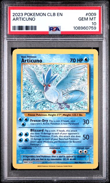 Articuno #9 PSA 10 Pokemon CLB Trading Card Game Classic 2023、mySite、waistdrama